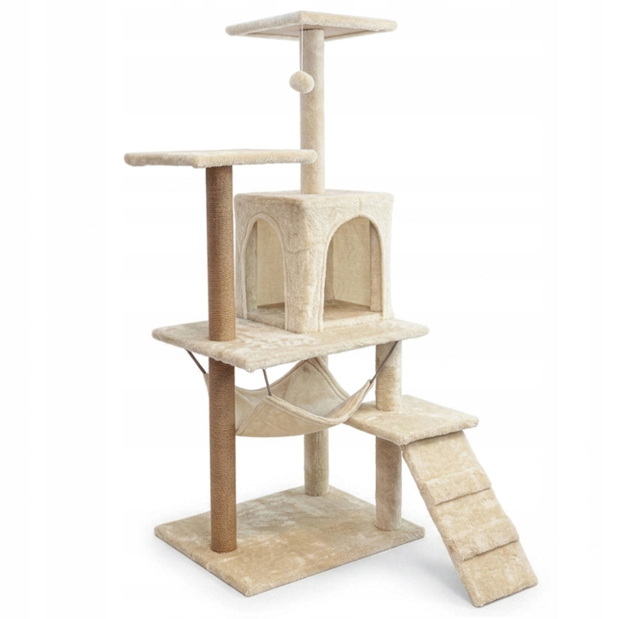 Cat scratcher 6 levels high house bed with toy Mersjo - 125cm