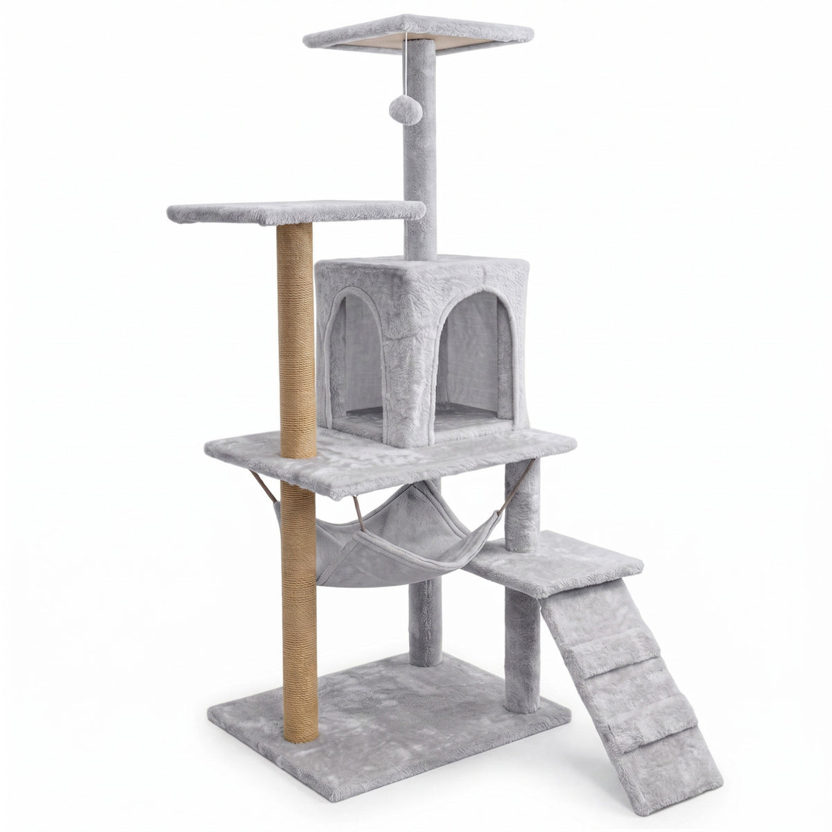 Cat scratcher 6 levels high house bed with toy Mersjo - 125cm