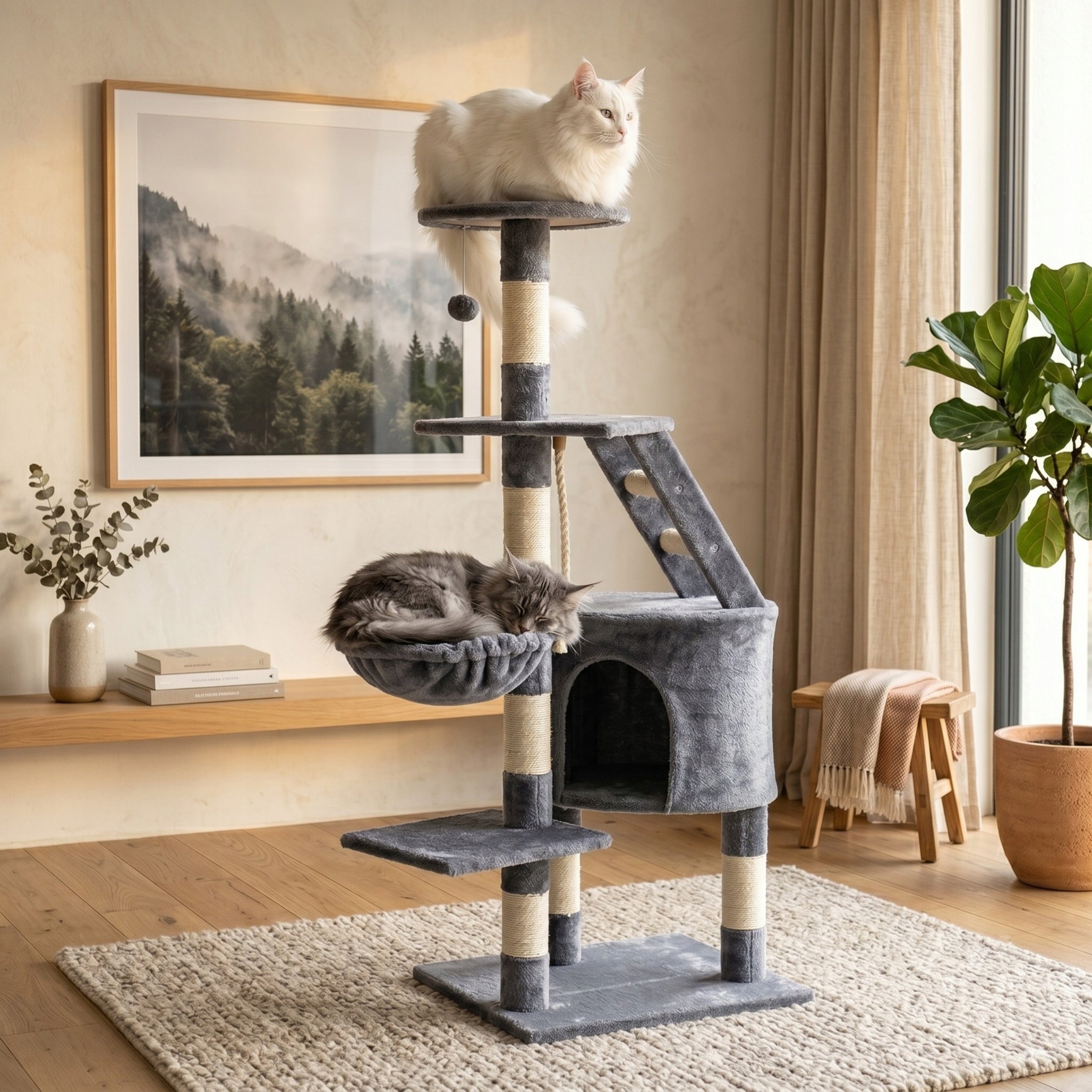 Cat scratcher FUNFIT tower cottage rope sisal ladder 120 cm Packaging status original