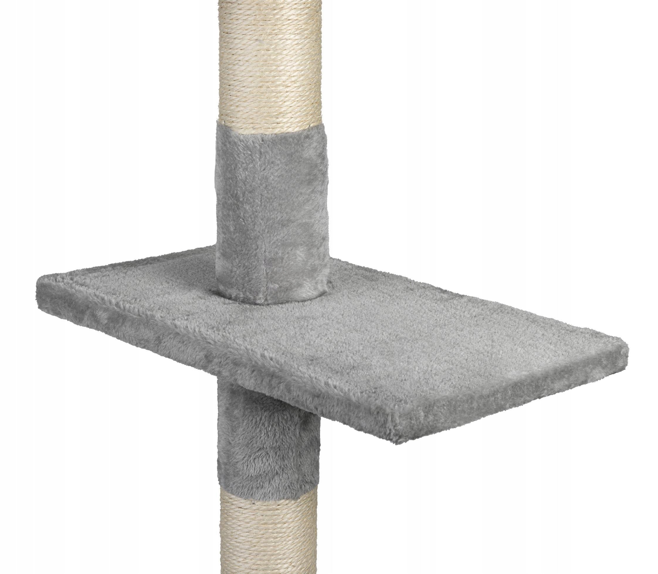 Cat scratcher bed tree post tower 220-285x44x25 cm light grey For for cat families