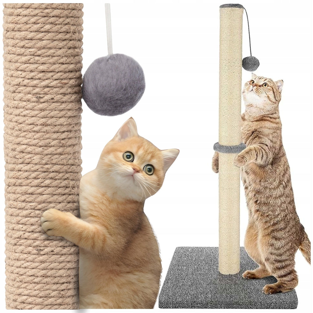 Cat scratcher high bed post + toy grey scratching foot