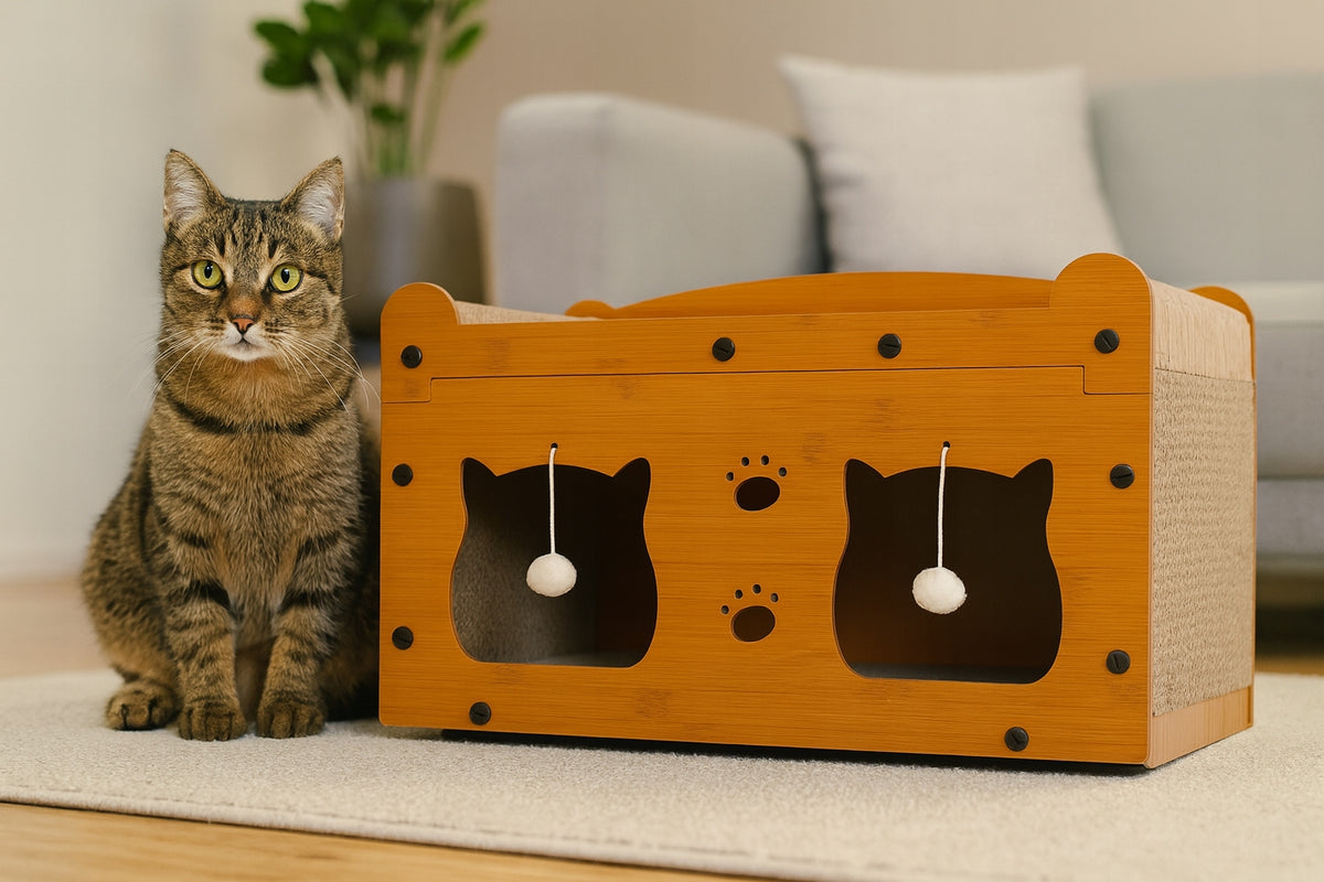 Cat scratcher house 2in1 ECO cardboard bed toy Premium Manufacturer code AT002