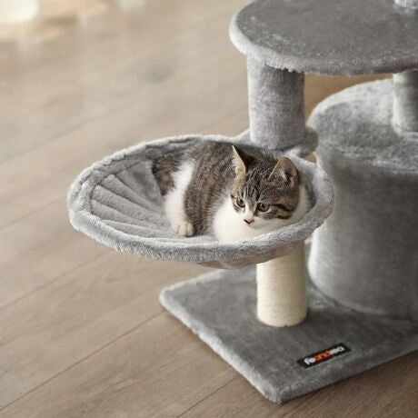 Cat scratcher large grey house booth bed 3 levels 80 cm Kind small scratching post tall scratching post bed scratching mats scratching post