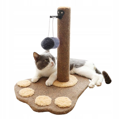 Cat scratcher paw-shaped post dark brown