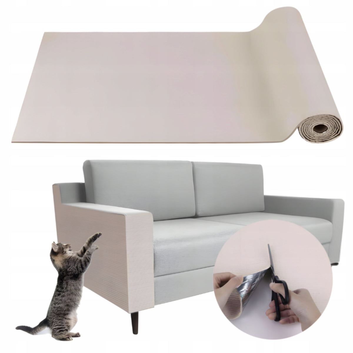 Cat scratching mat self-adhesive 40x100 durable couch protection!