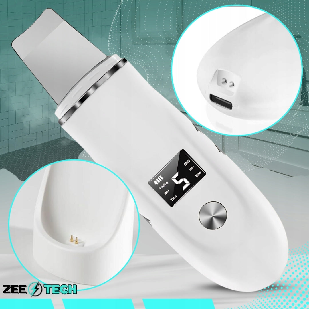 Cavitation peeling facial cleansing device EMS iontophoresis 4in1 Packaging status original