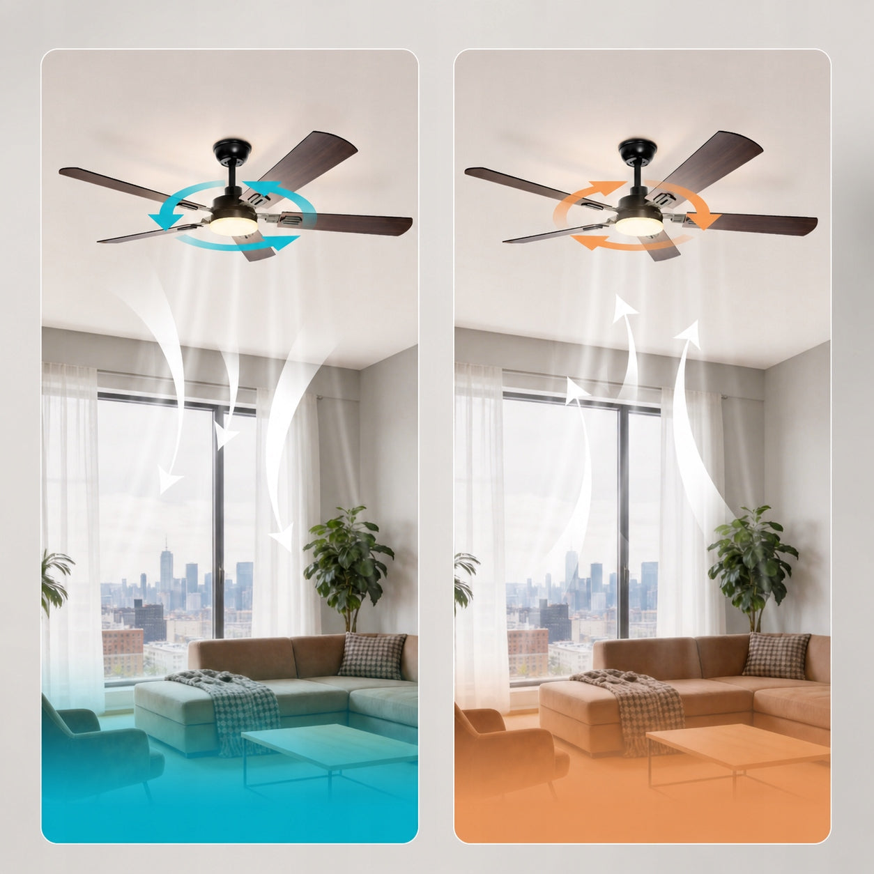 Ceiling Fan Aigostar Retro Quiet 5 Blades With Remote Control for LED 51W 6000K Brand Aigostar