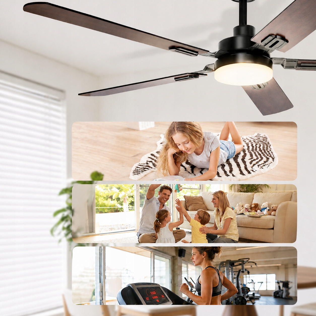Ceiling Fan Aigostar Retro Quiet 5 Blades With Remote Control for LED 51W 6000K Manufacturer code B103134EY