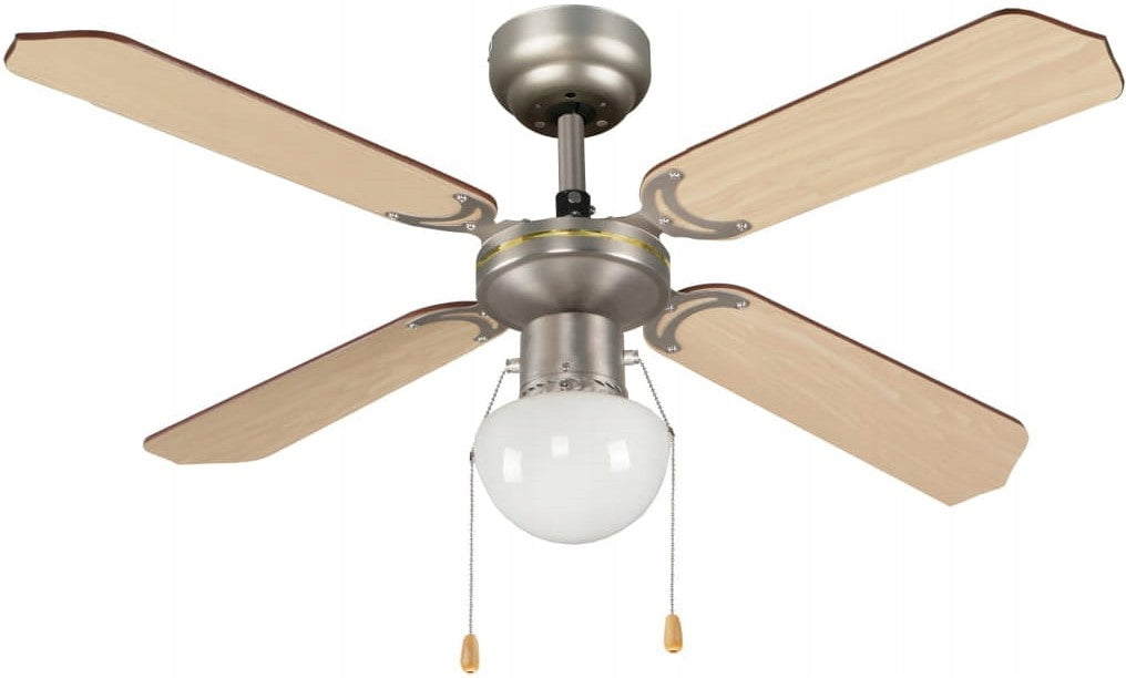 Ceiling Fan LUMIA Walnut/Beech - 106cm | Windmill Chandelier 1 x E27 LED