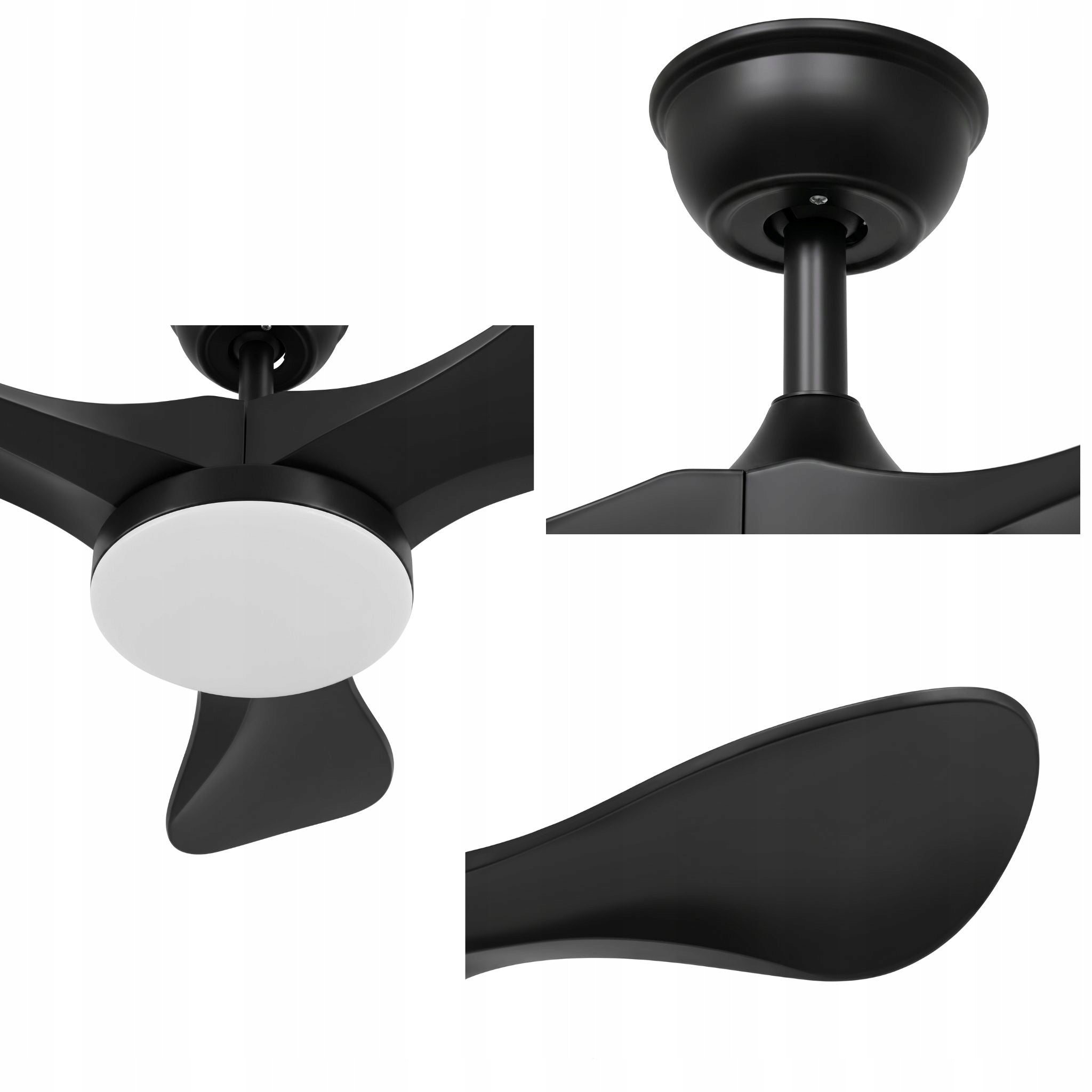 Ceiling Fan with LED Lamp 6 Speed Quiet Fan 106cm PILOT QUIET Manufacturer code PALMA Black