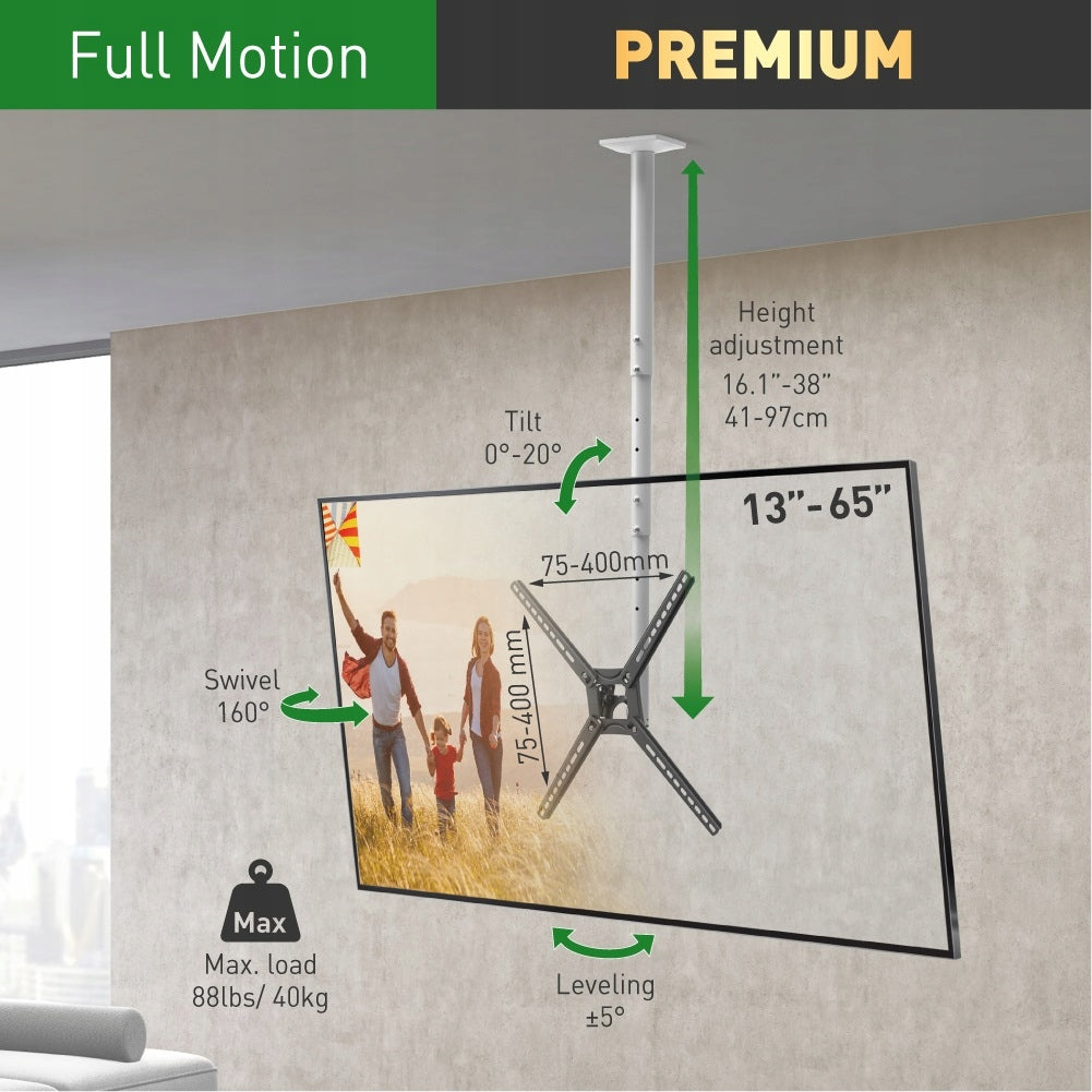 Ceiling Hanger Holder for TV 13"-65" Rotary Adjustable Barkan EAN (GTIN) 7290004782856