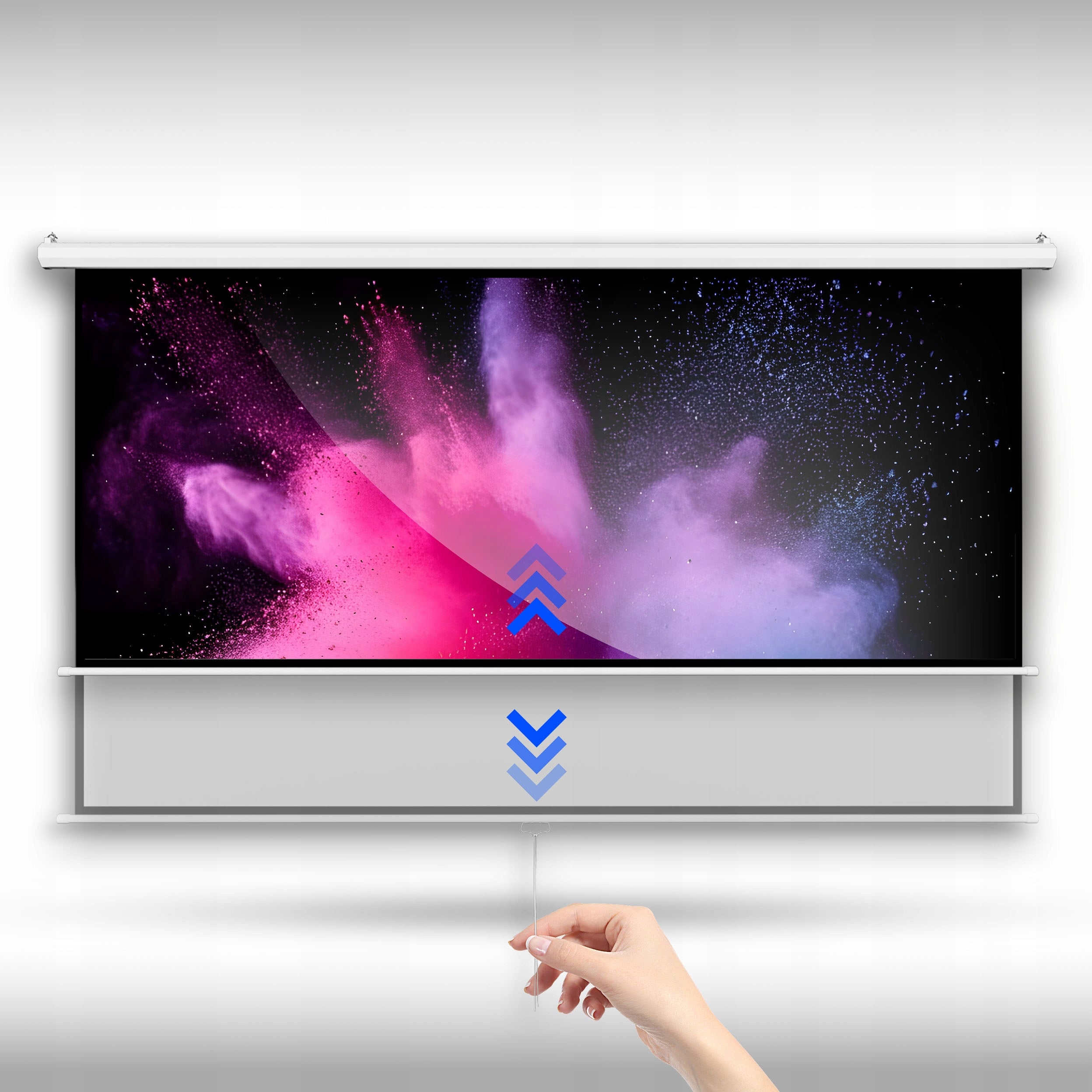 Ceiling Projection Screen 100 Inch 16:9 Retractable FULL HD 4K+Position Lock Manufacturer code 5908249832237