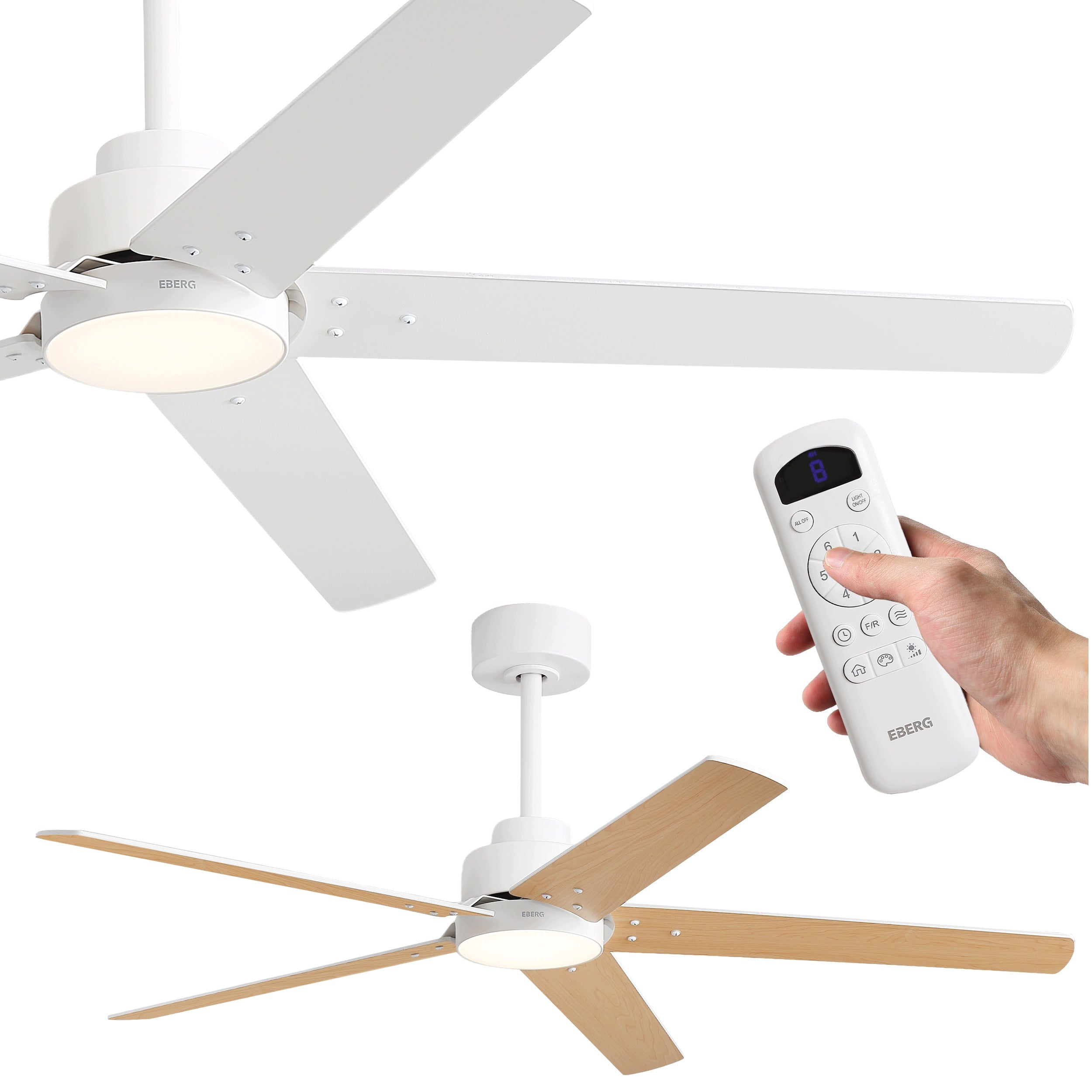 Ceiling fan with lamp EBERG STX 6 speed silent fan 132cm remote control