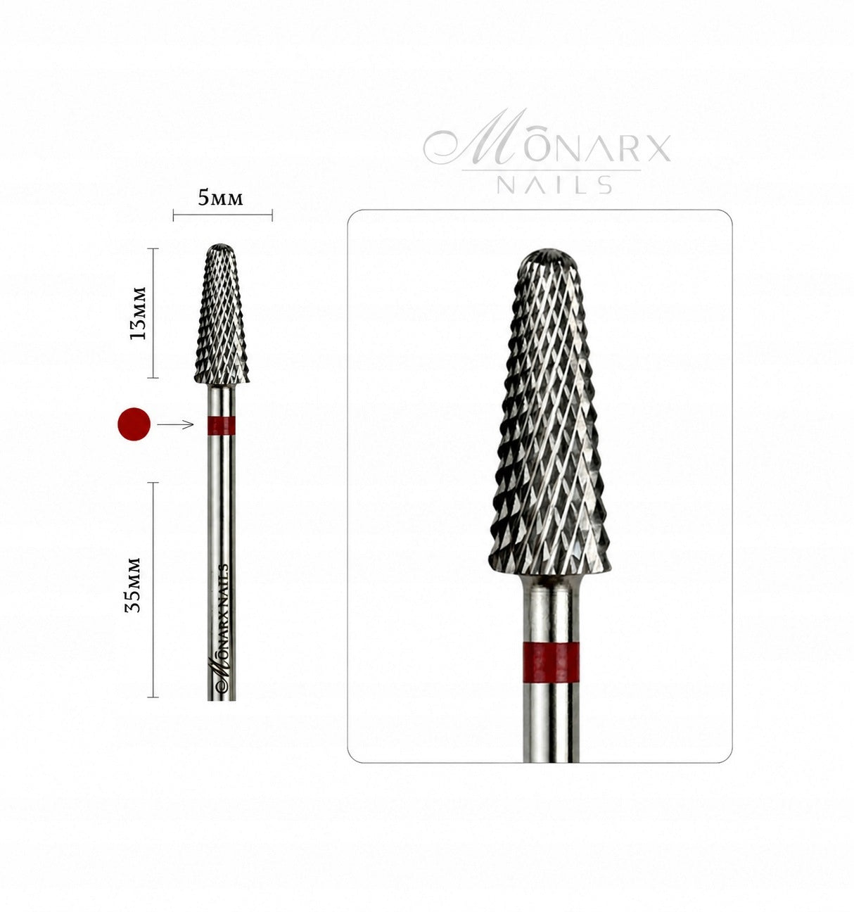 Cemented Carbide Cutter CONE Rounded Red for Gel Pulling M13