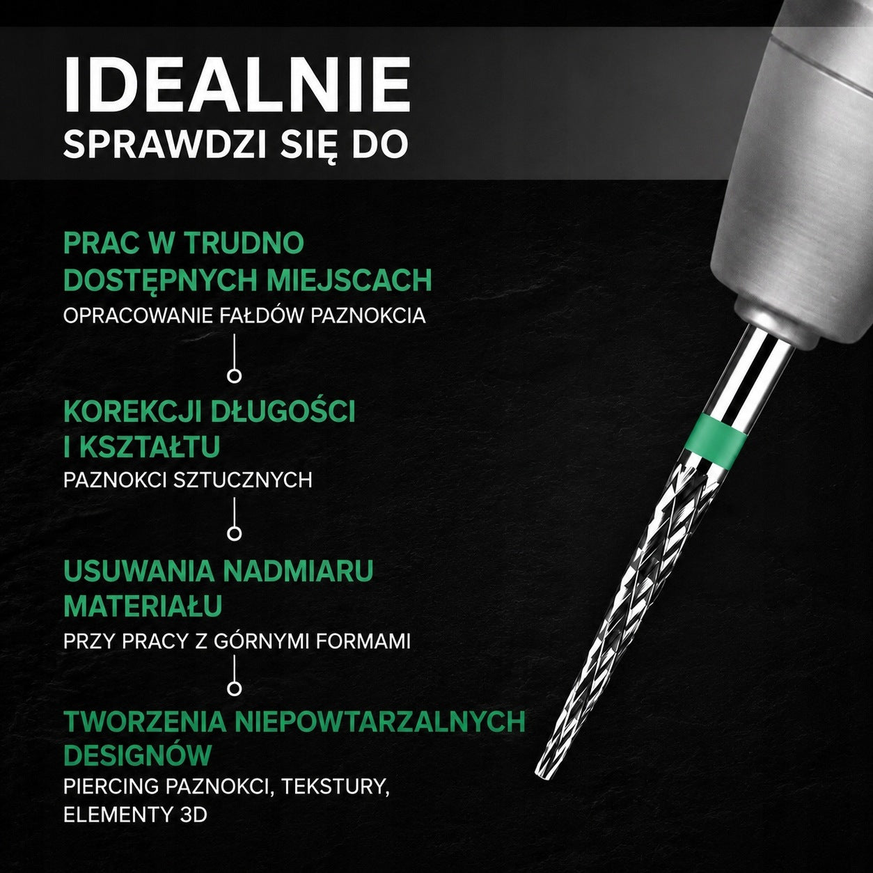 Cemented carbide cutter NEEDLE - green for sawing gel from the bottom M07 Packaging status original