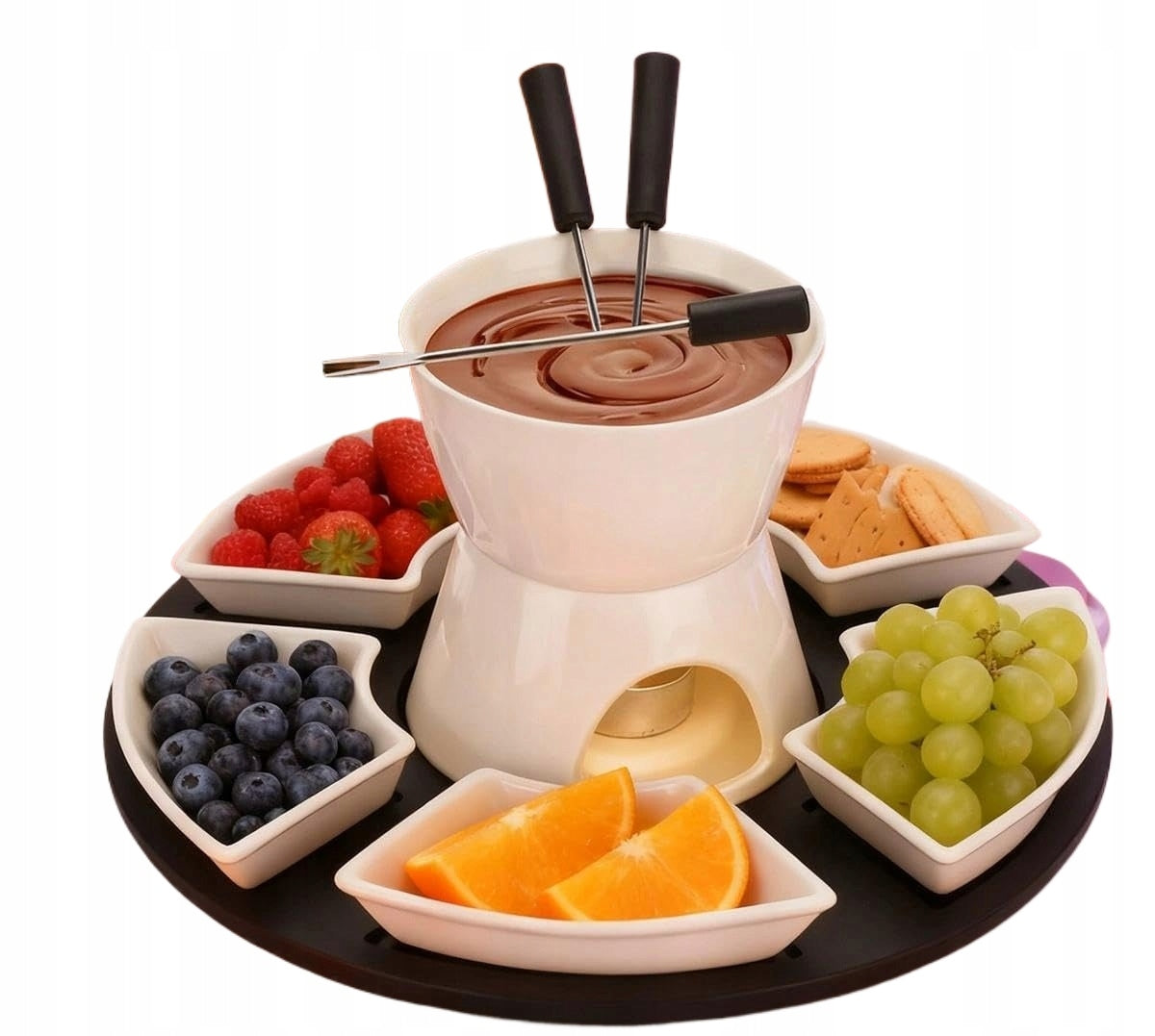 Ceramic Chocolate Fondue Cheese Set Chocolate Heater 11pcs
