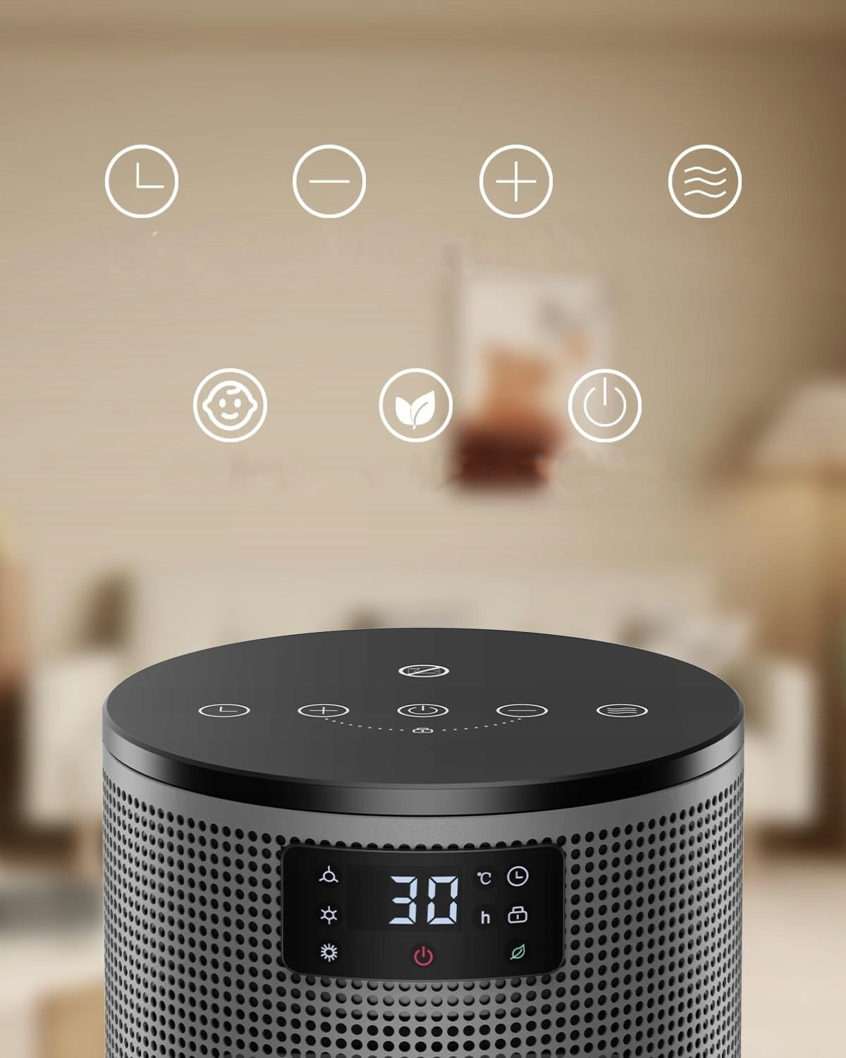Ceramic Electric Heater 1500W With Timer For Room Heating Packaging status original