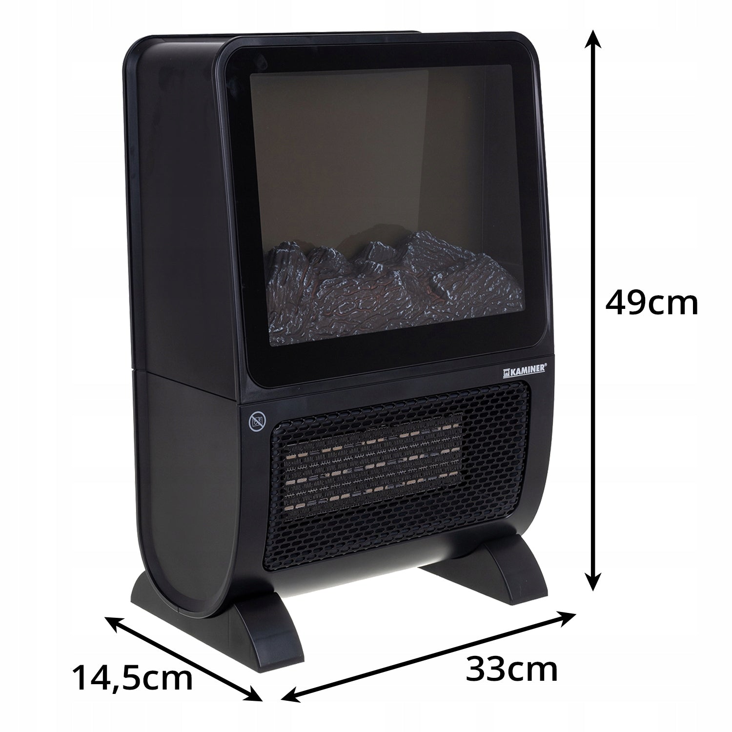 Ceramic Heater Kaminer Electric with Fireplace Effect 3D Timer 8h Remote Control Manufacturer code 00026317