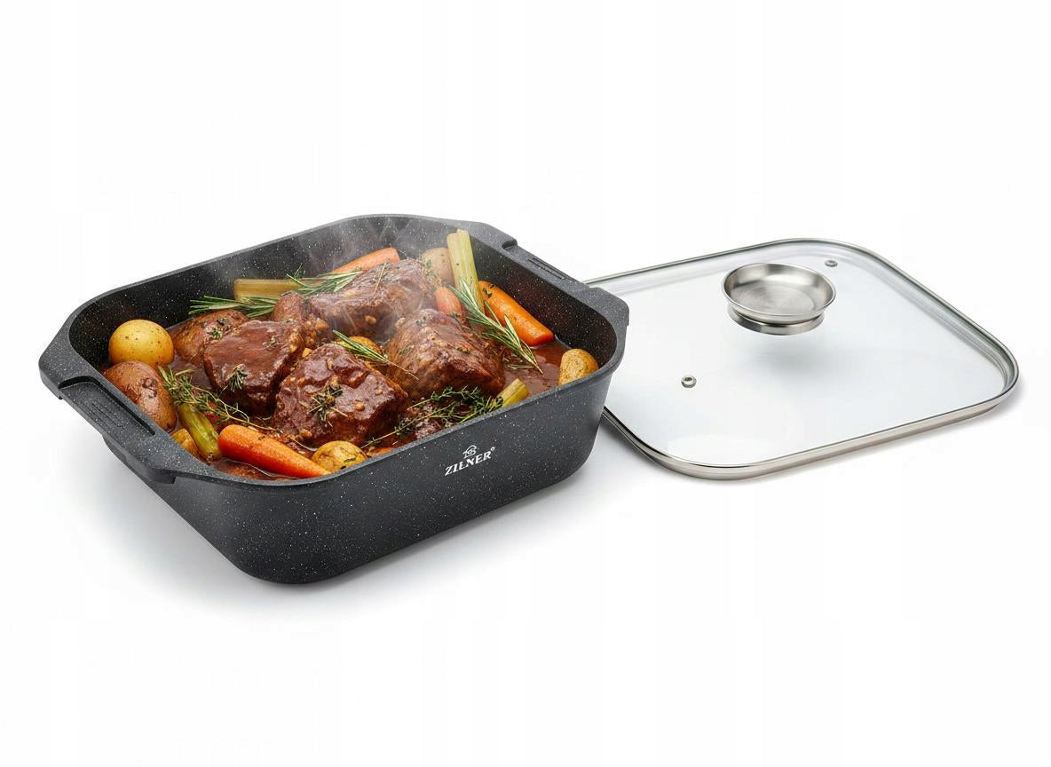 Ceramic Marble Brittany 7,7l 34cm Non-stick Black ZILNER