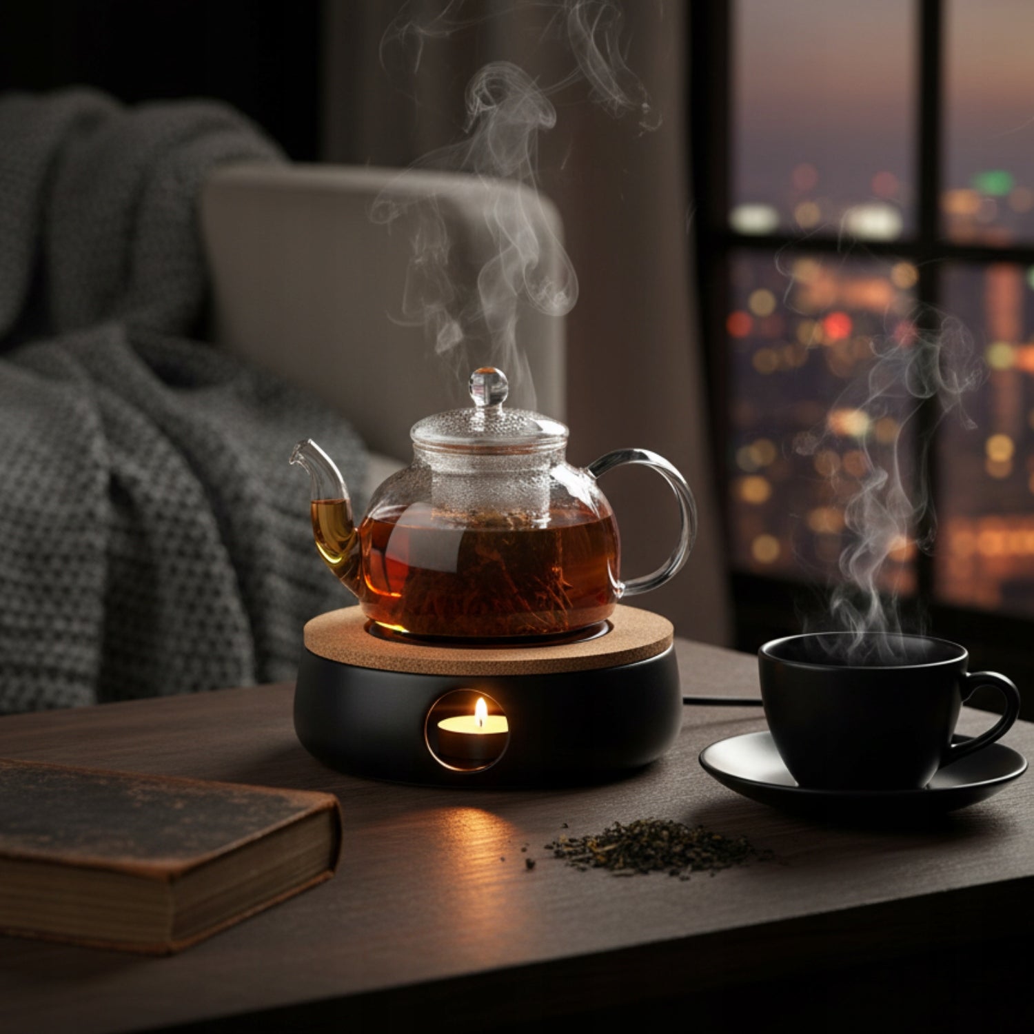 Ceramic Teapot Heater Gingerbread 15x15 cm Black Florina Brand Florina