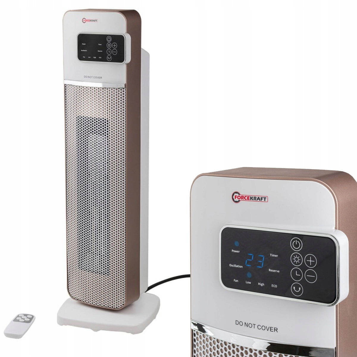 Ceramic column fan heater 2000W 2 gears / 4 modes remote control