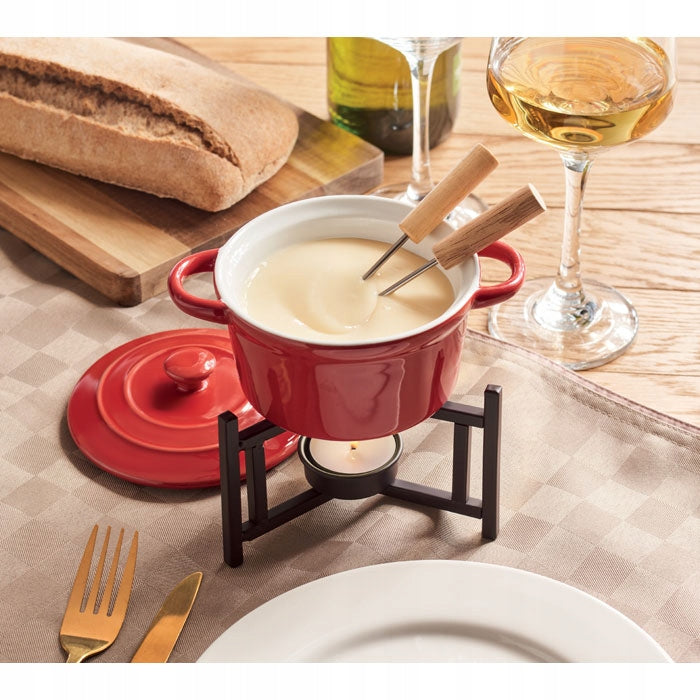 Ceramic fondue sets for 2 pers 0,3l red perfect as a gift for Manufacturer code Zestaw do FONDUE czerwony ceramiczny dla 2 os