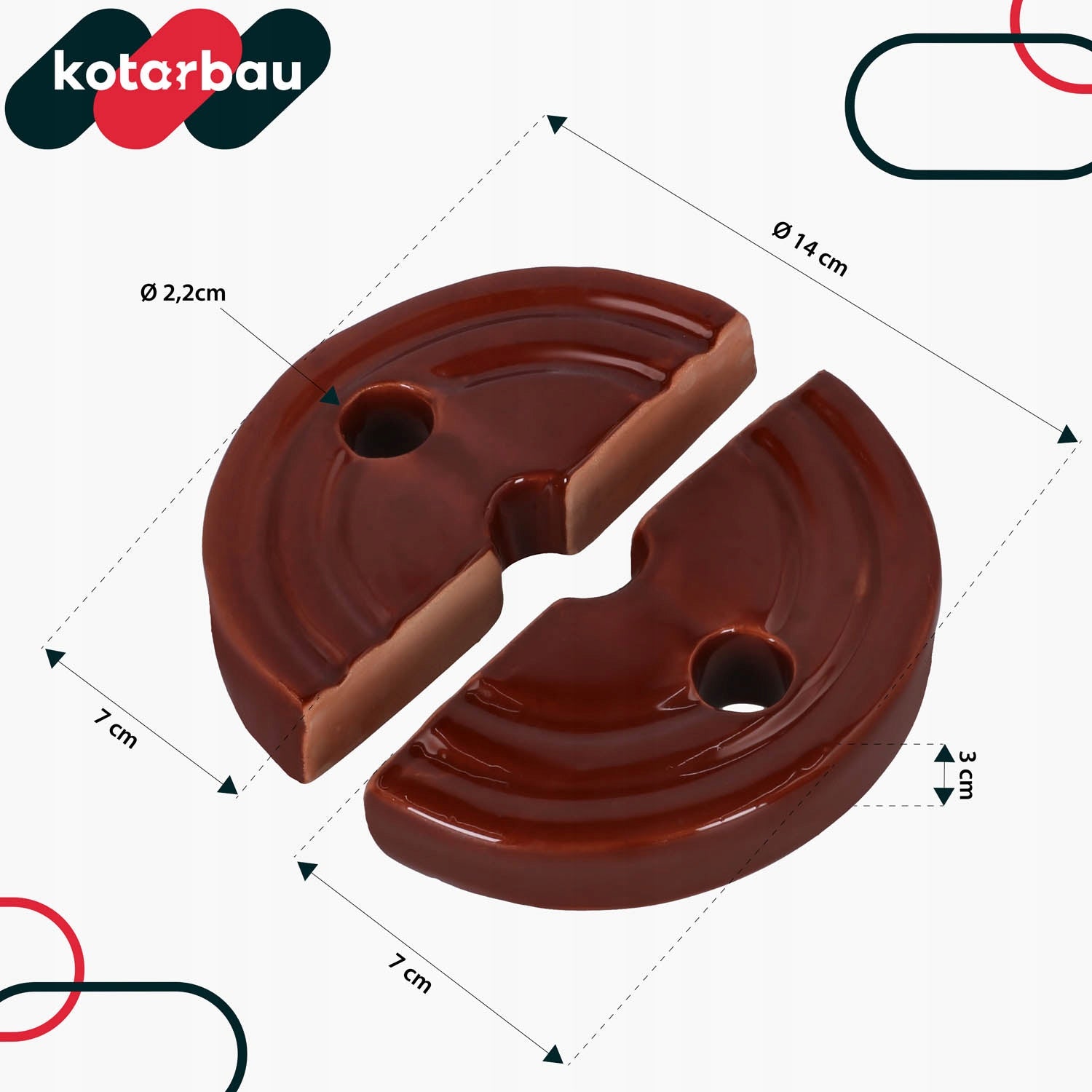 Ceramic pressure stone 140 mm for cabbage pickling stoneware barrel Brand Kotarbau