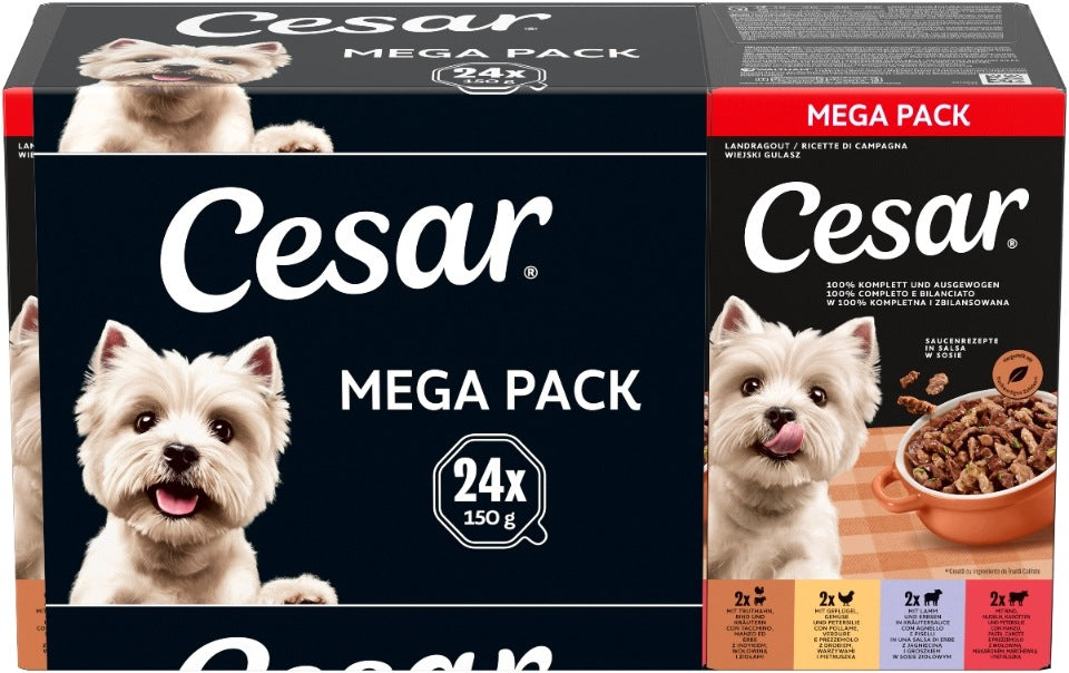 Cesar Rural Stew Wet Dog Food Mix of Flavors in Sauce 24x150 g Trade name other