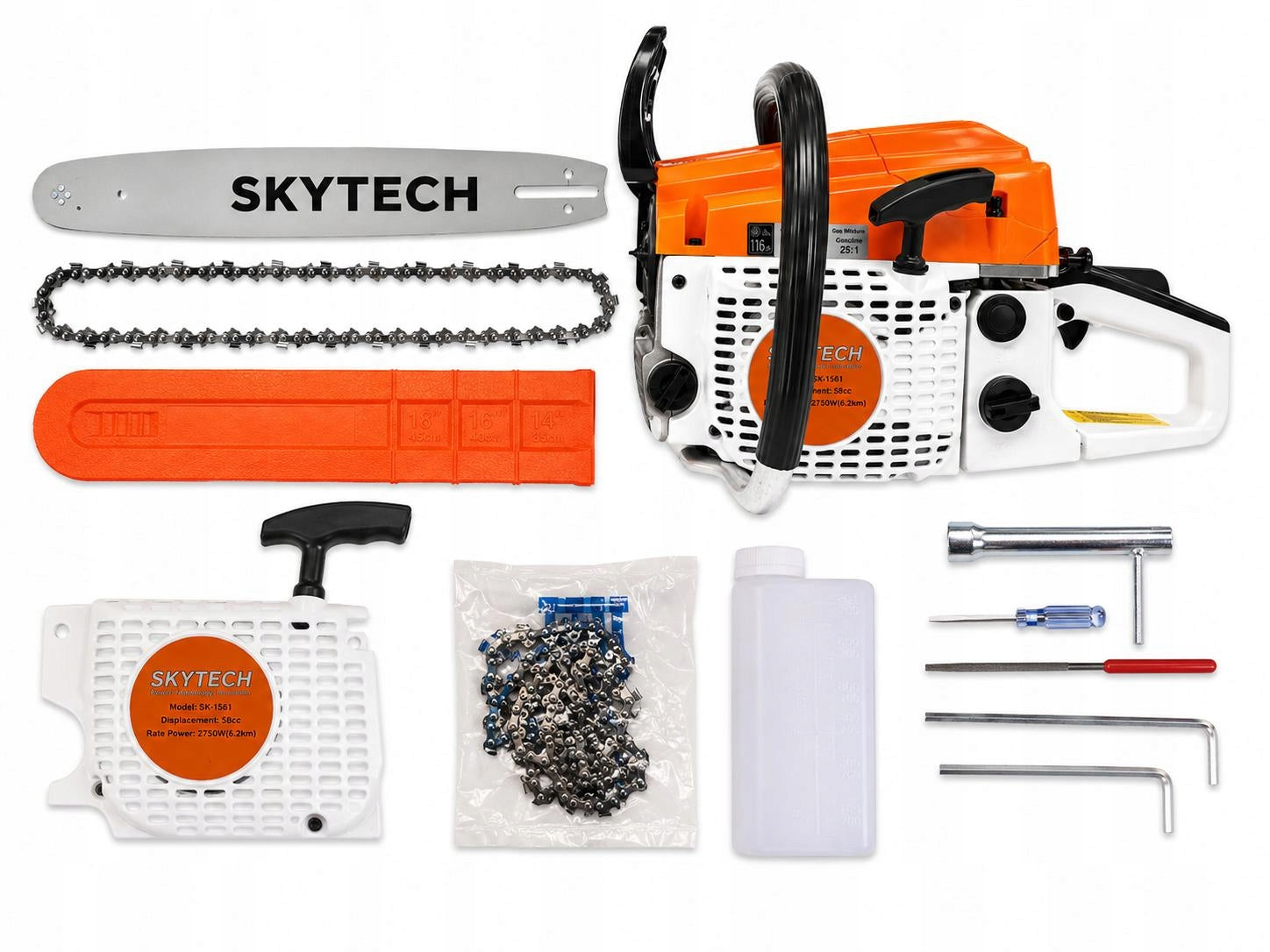 Chainsaw 58 cc / 2750 W (6,2 HP)