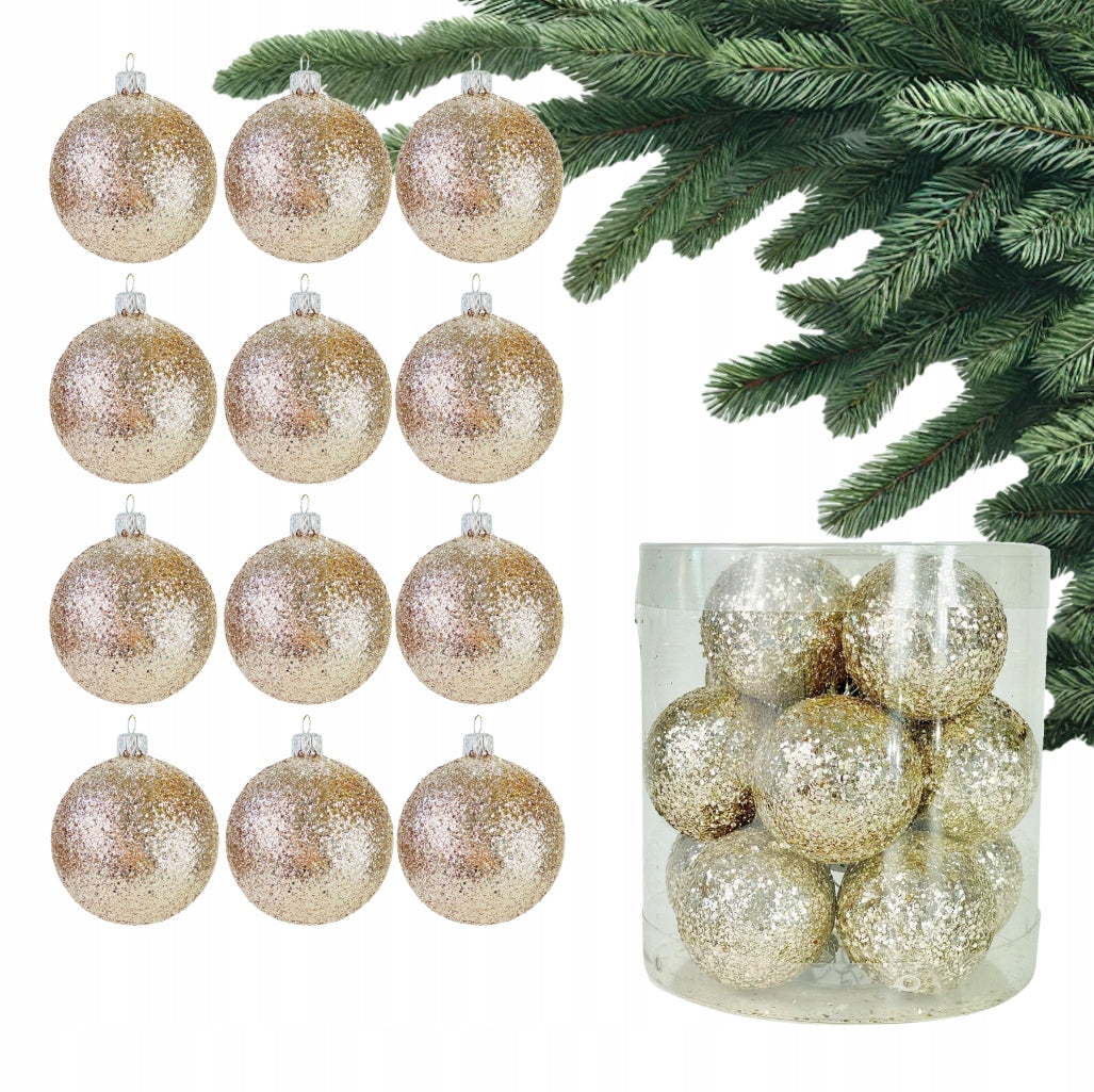 Champagne CHRISTMAS TREE BAUBLES Gold Glitter Christmas Tree Bubbles for Reeds