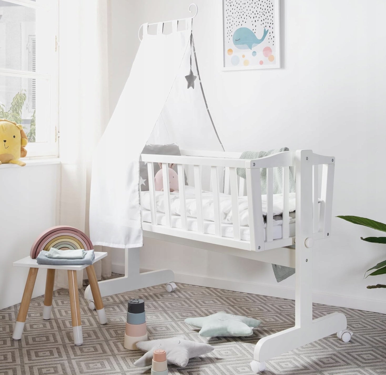 Cheap Cradle with Bedding for Infants roba Little Stars Baby Cradle40x90 Manufacturer code Kołyska z Pościelą dla Niemowląt