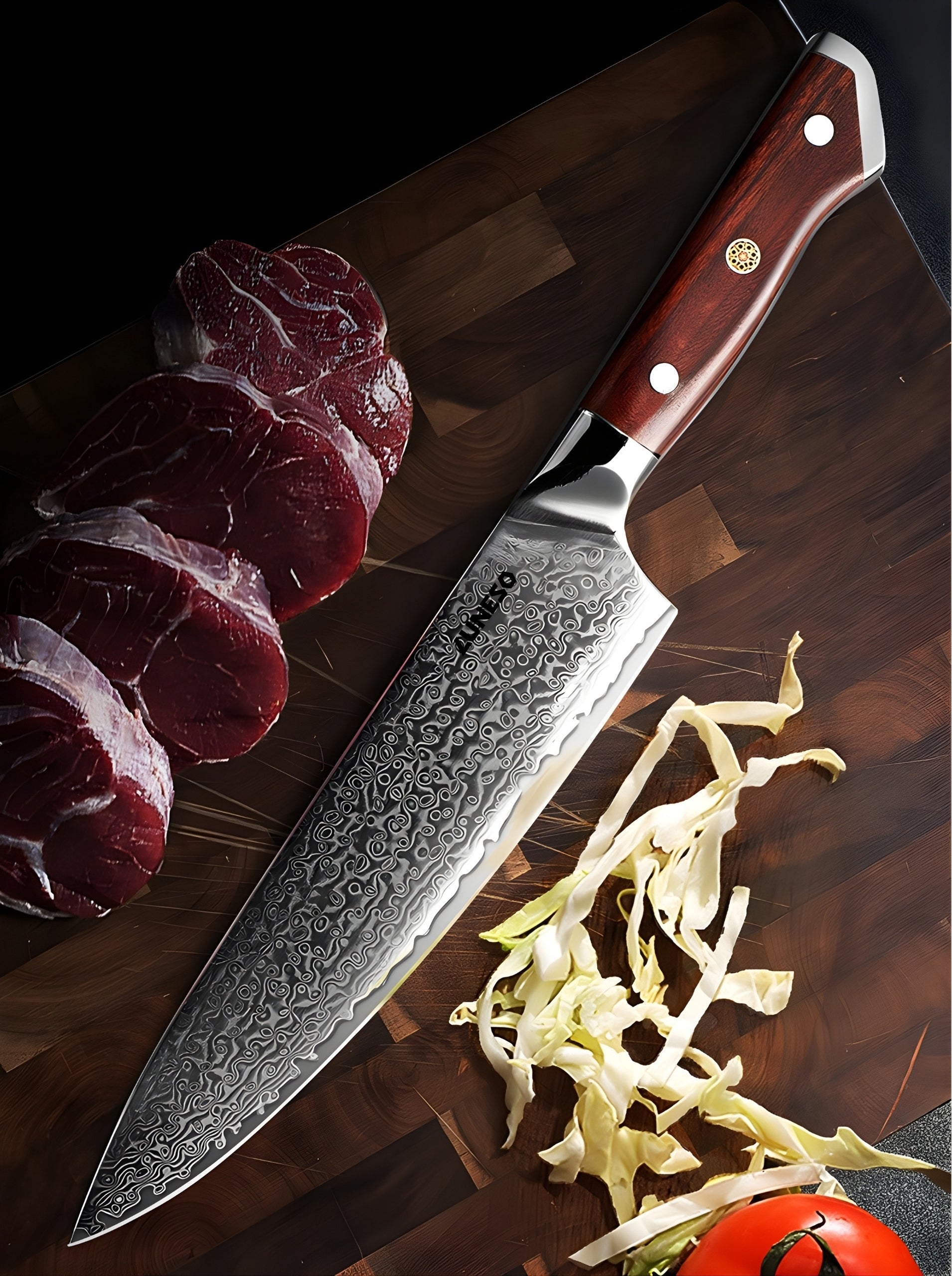 Chef's Kitchen KNIFE Japanese Damascus Steel VG10 PREMIUM 67 layers Manufacturer code Nóż szefa kuchni stal damascenska