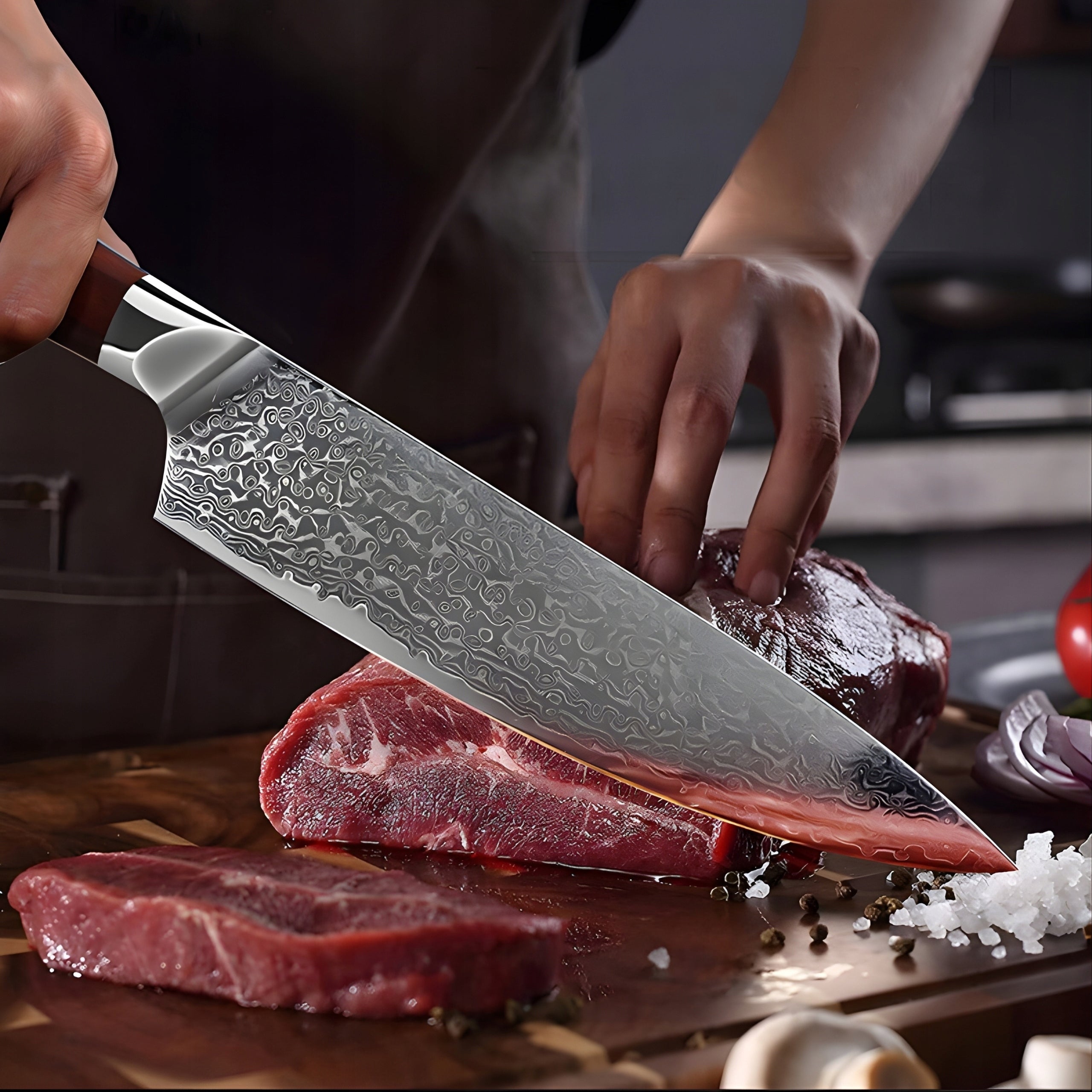 Chef's Kitchen KNIFE Japanese Damascus Steel VG10 PREMIUM 67 layers Packaging status original