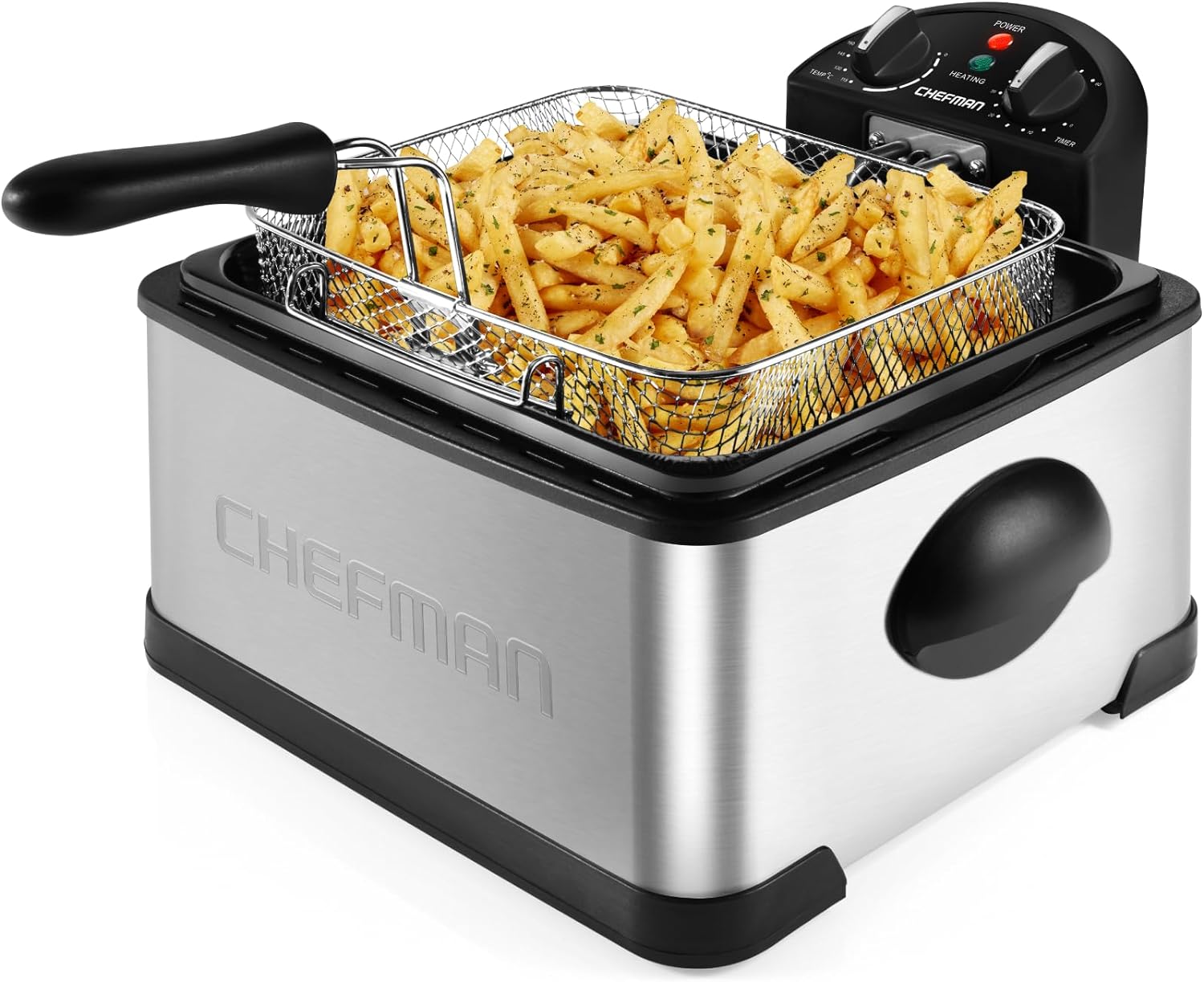 Chefman Fryer 4,5 l stainless steel, temperature control, Xl with Brand Chefman
