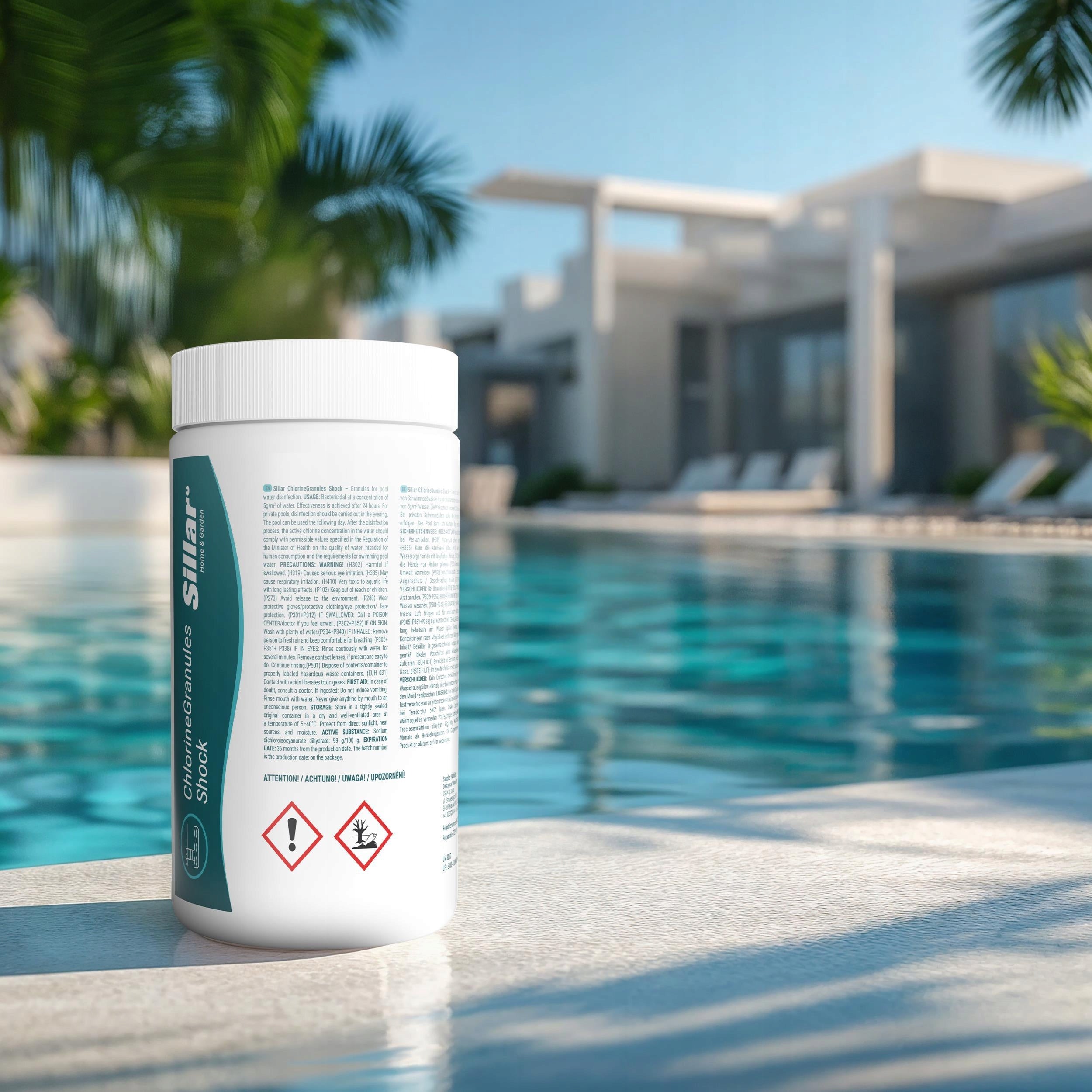 Chemistry for swimming pool jacuzzi chlorine for swimming pool chlorine shock 1kg pool chemistry Brand Sillar