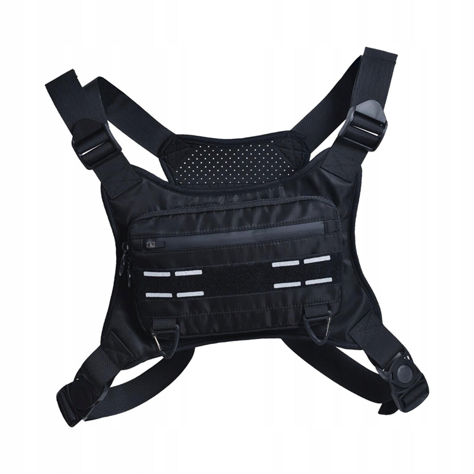 Chest Rig Bag Adjustable Shoulder Straps Multifunction Chest Pack Black