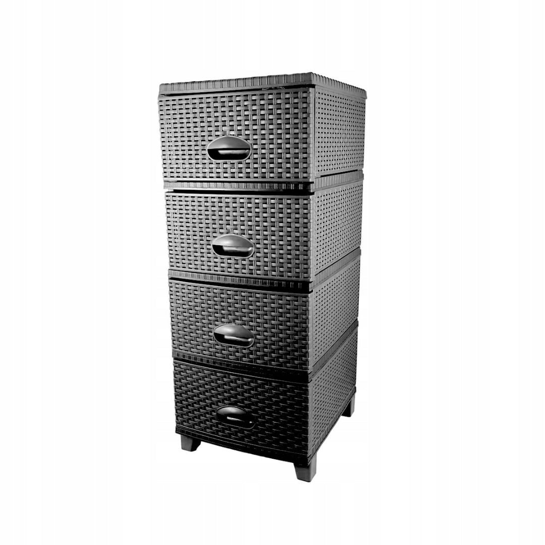 Chest of 4 drawers rattan modern 94 cm HIT! for bathroom on the plot garage Brand Smartware