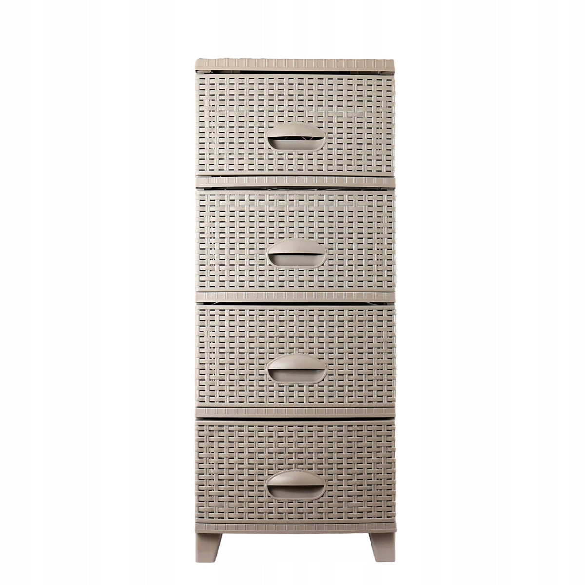 Chest of 4 drawers rattan modern 94 cm HIT! for bathroom on the plot garage Manufacturer code K-TRN-068-CAPUCCINO