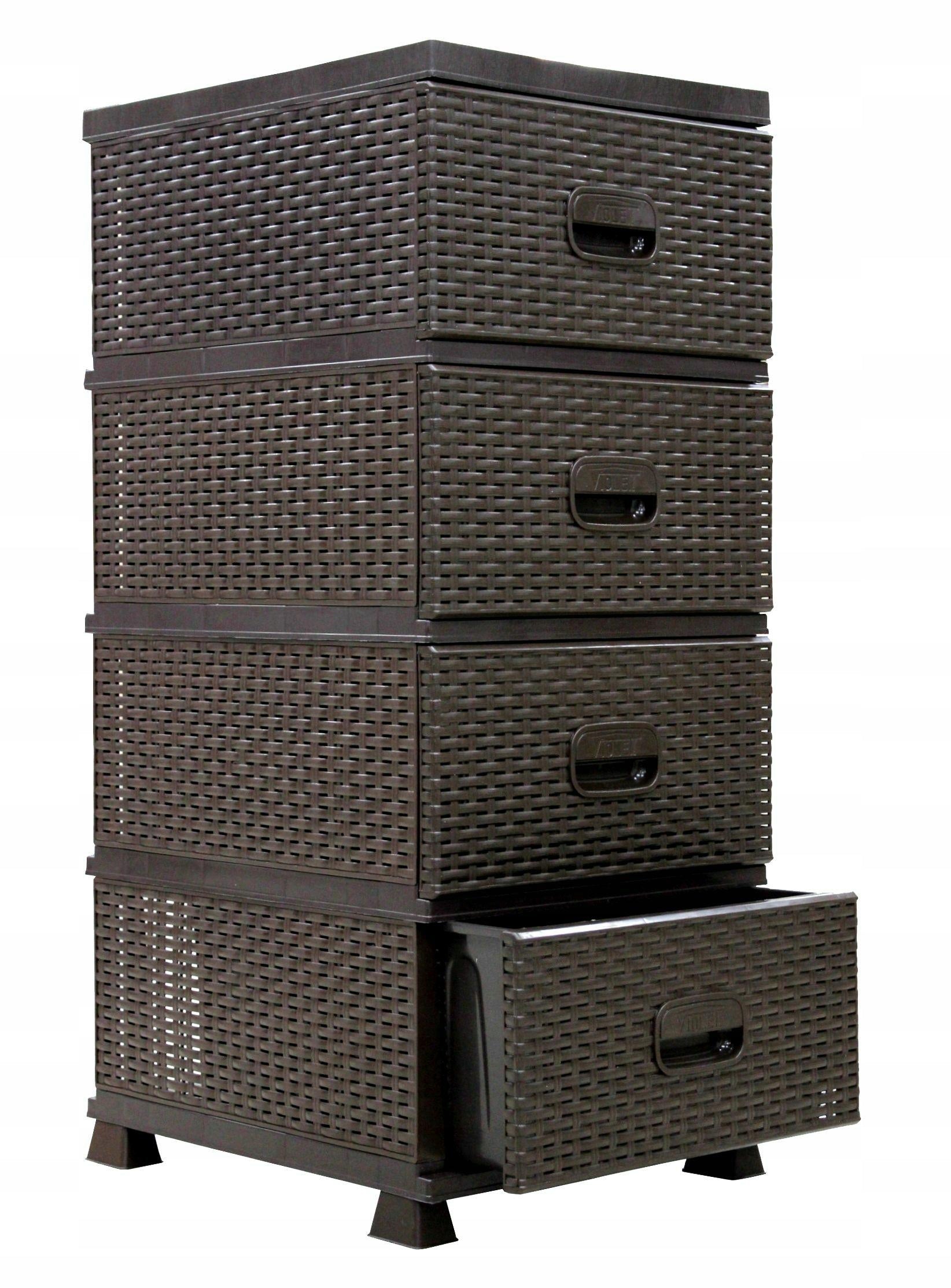 Chest of drawers Bathroom shelving unit with 4 drawers OAK wenge 38x45x90 cm RATTAN Manufacturer code KAS0357/1A