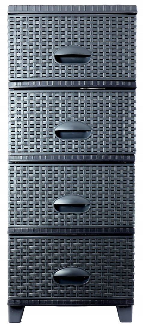 Chest of drawers Rattan TURAN Anthracite 4 Drawers Plastic Spacious Brand no brand