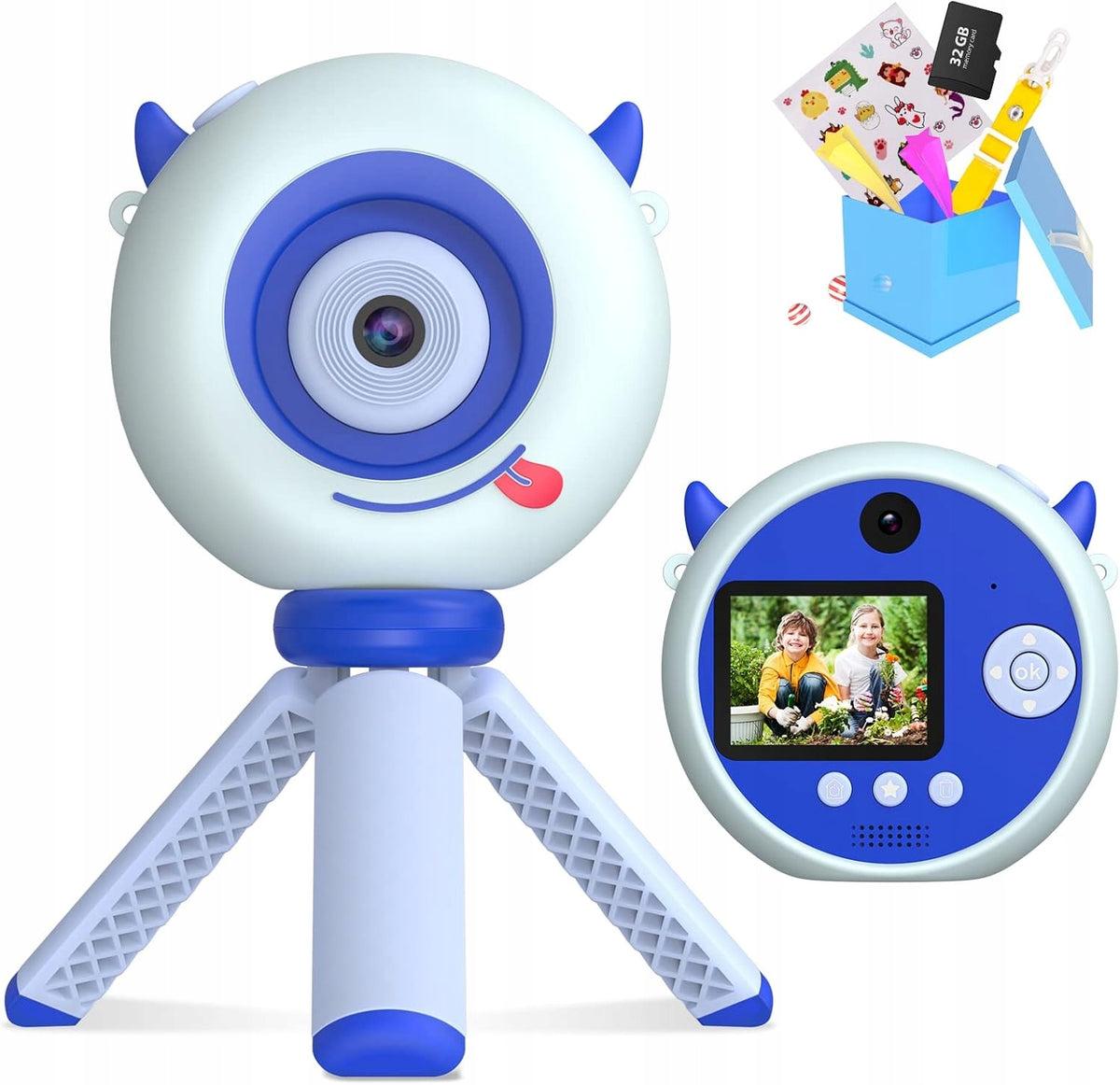Children's Camera with Tripod 20MP 1080p with SD Card 32GB