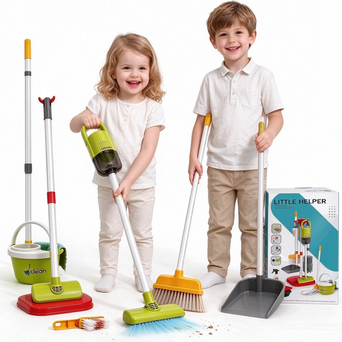 Children's Cleaning Kit Vacuum Cleaner Mop 14in1|Educational Toy 3+