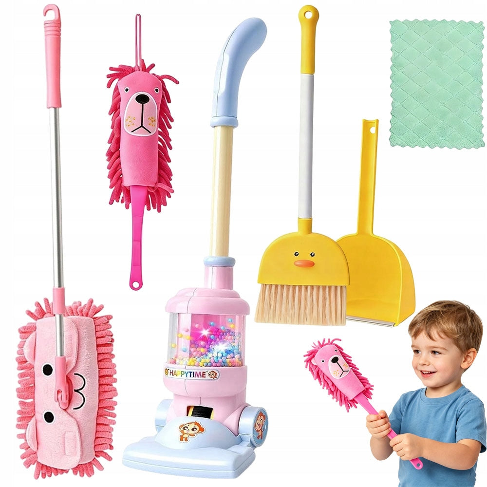 Children's Cleaning Kit With Animal Theme Vacuum Cleaner Mop Litter