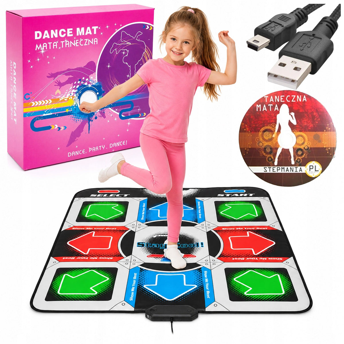 Children's Dance Mat for Music Dance on TV PC Laptop StepmaniaPL