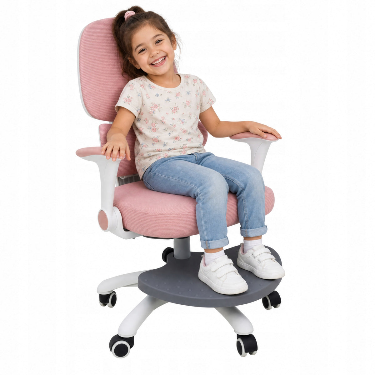 Children's Desk Chair Ergonomic Swivel Chair Adjustable Pink