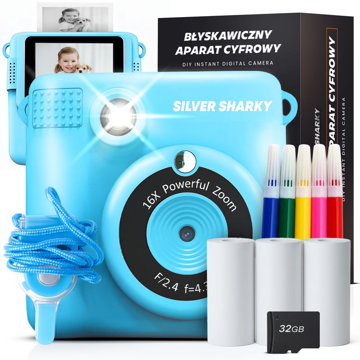 Children's Digital Camera Instant Photography With Printer + CARTRIDGES
