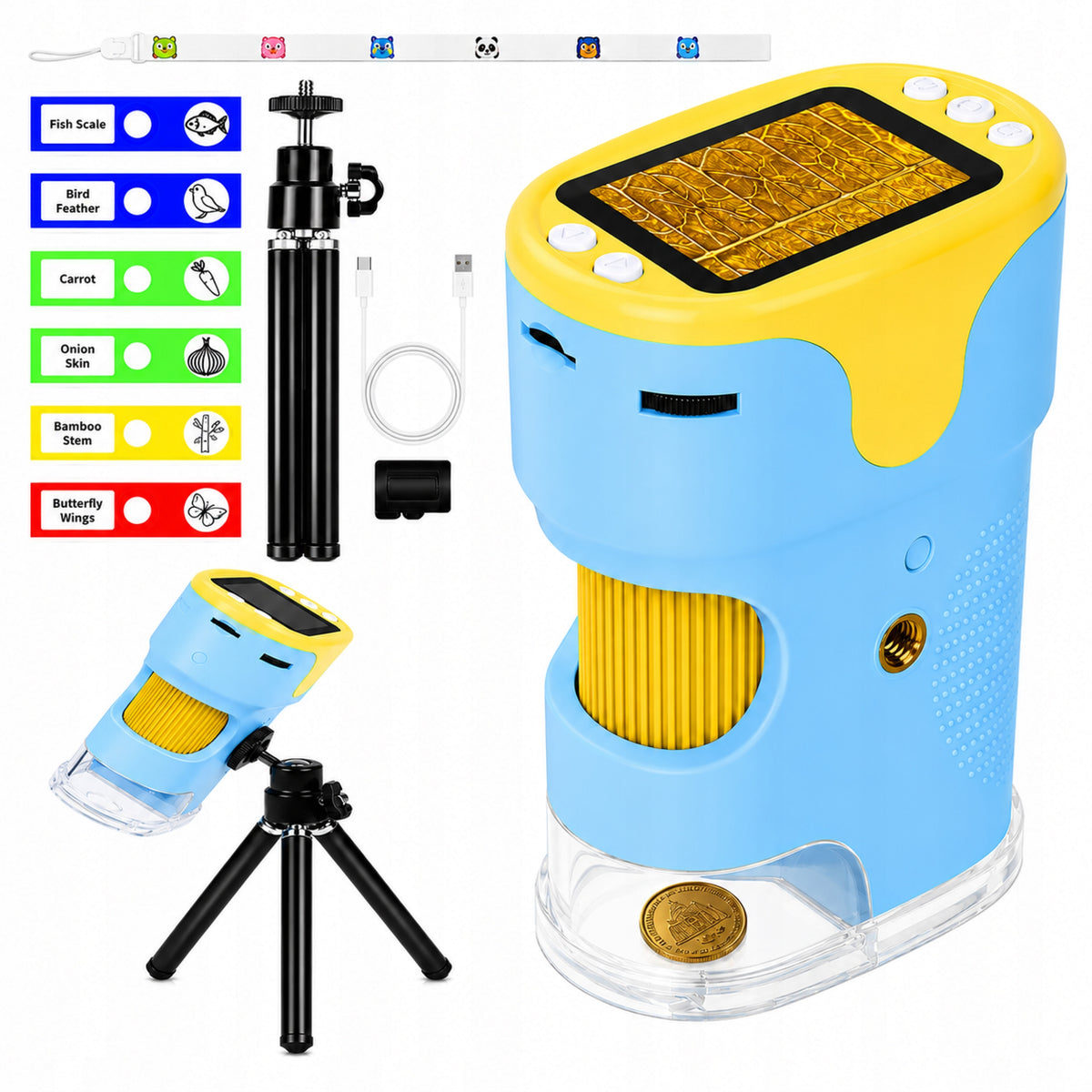 Children's Digital Microscope 4in1 1000x Screen Camera Telescope Tripod
