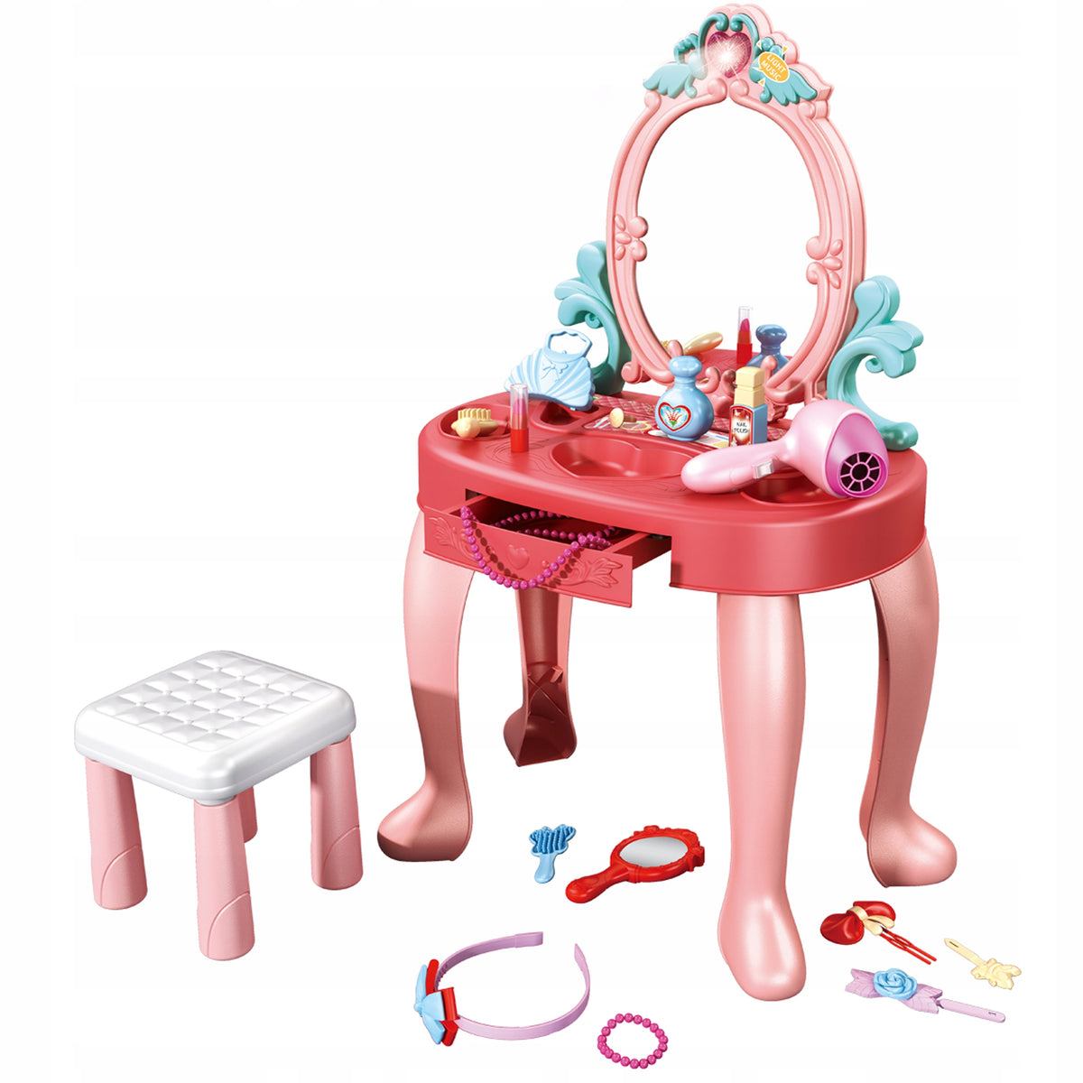 Children's Dressing Table Beauty Salon For Girls Mirror Dryer Accessories Packaging status original
