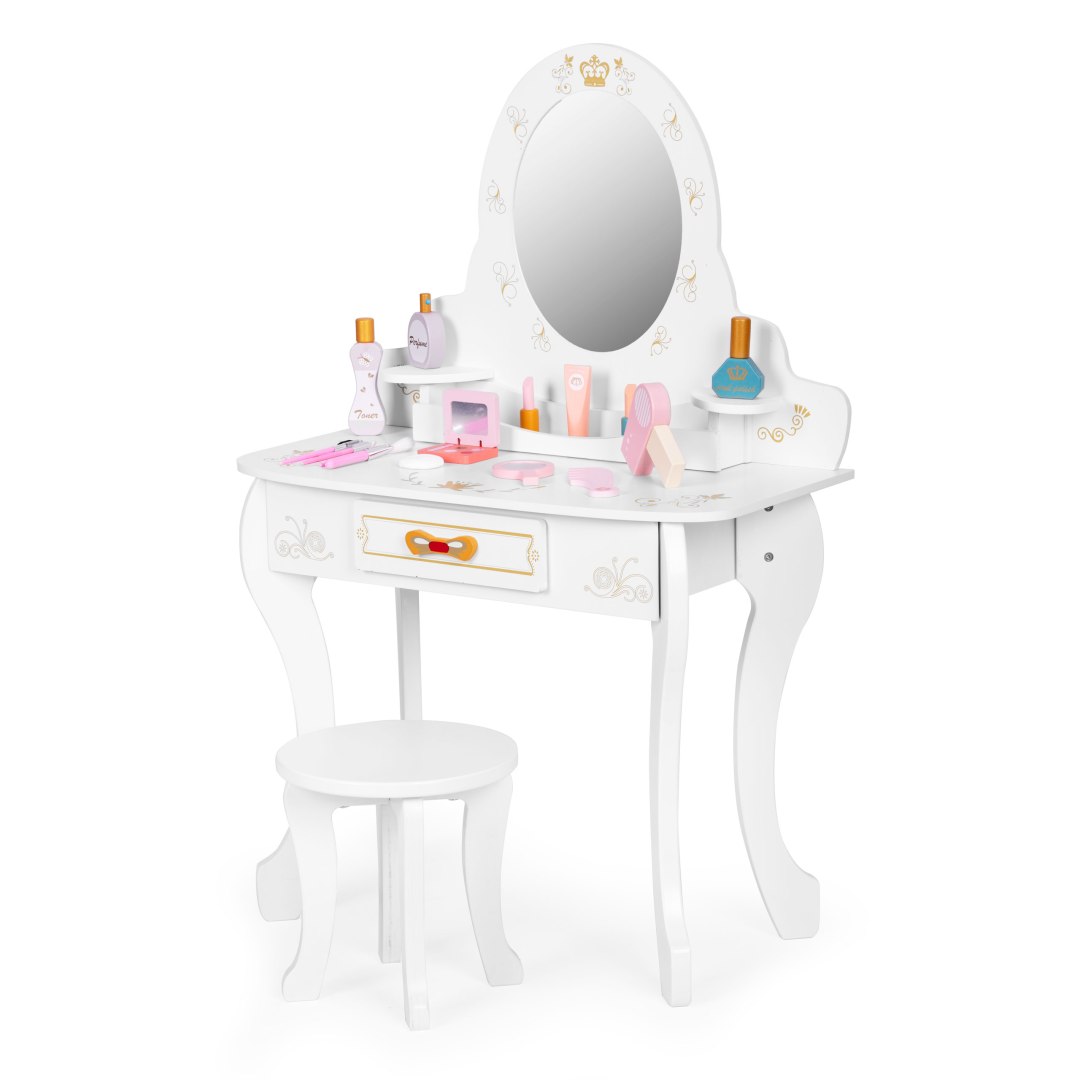 Children's Dressing Table Wooden Large With Mirror For Girls Pink Accessories Manufacturer code biurko dla dzieci zabawka dla dziewczynki