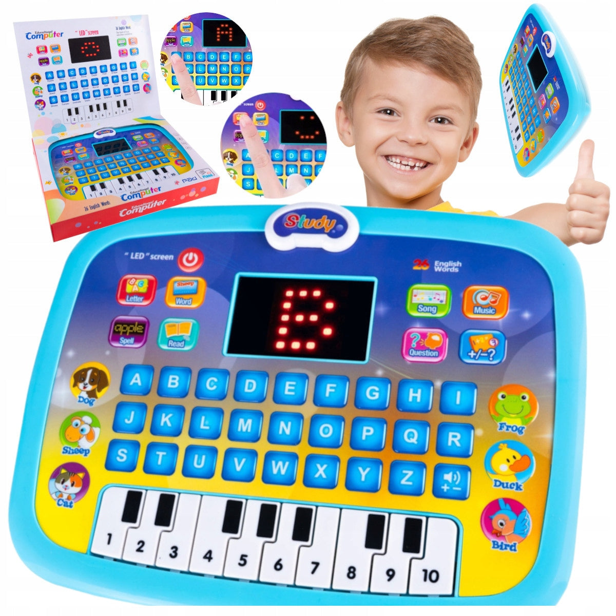 Children's Educational Laptop Computer Tablet LED Piano 3+ CE English Packaging status original